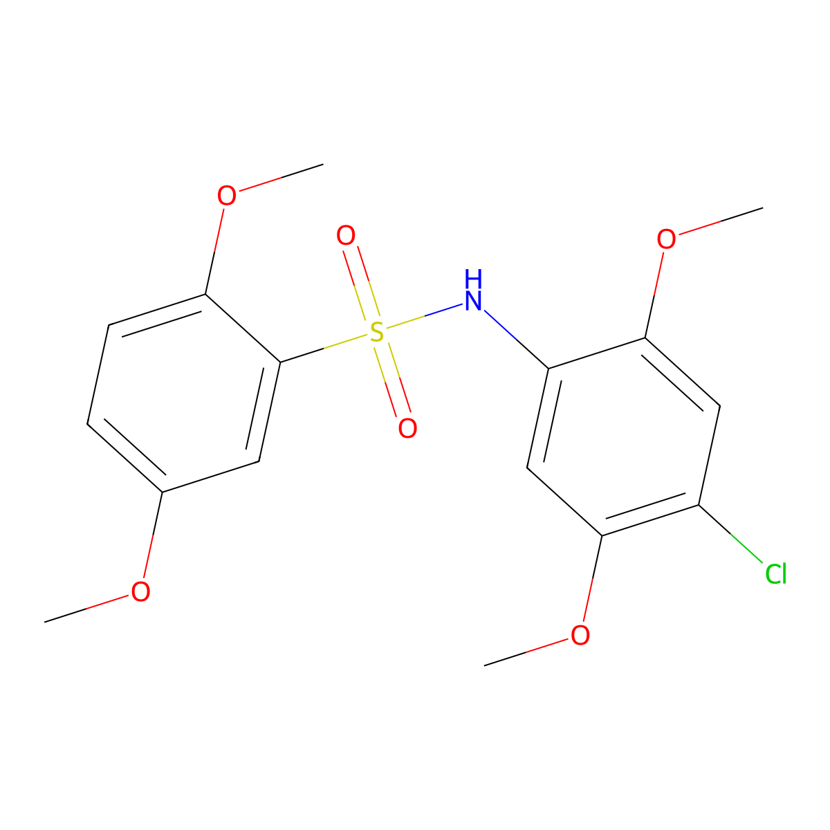 N-(4-chloro-2,5-dimethoxyphenyl)-2,5-dimethoxybenzenesulfonamide molecular structure, CAS 667892-33-3