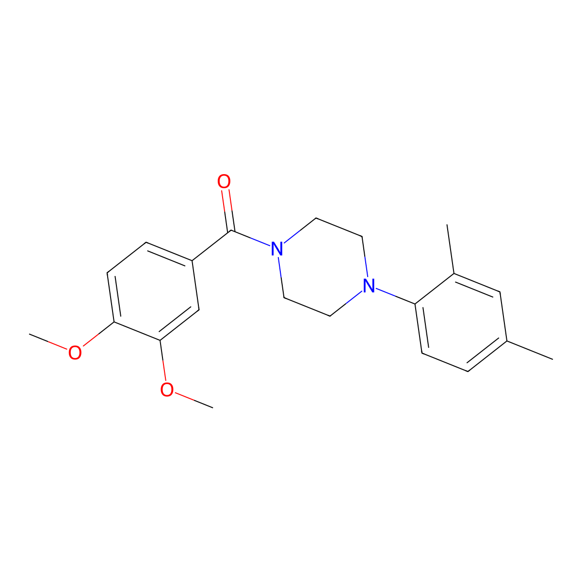 (3,4-Dimethoxyphenyl)[4-(2,4-dimethylphenyl)piperazin-1-yl]methanone molecular structure, CAS 667892-35-5