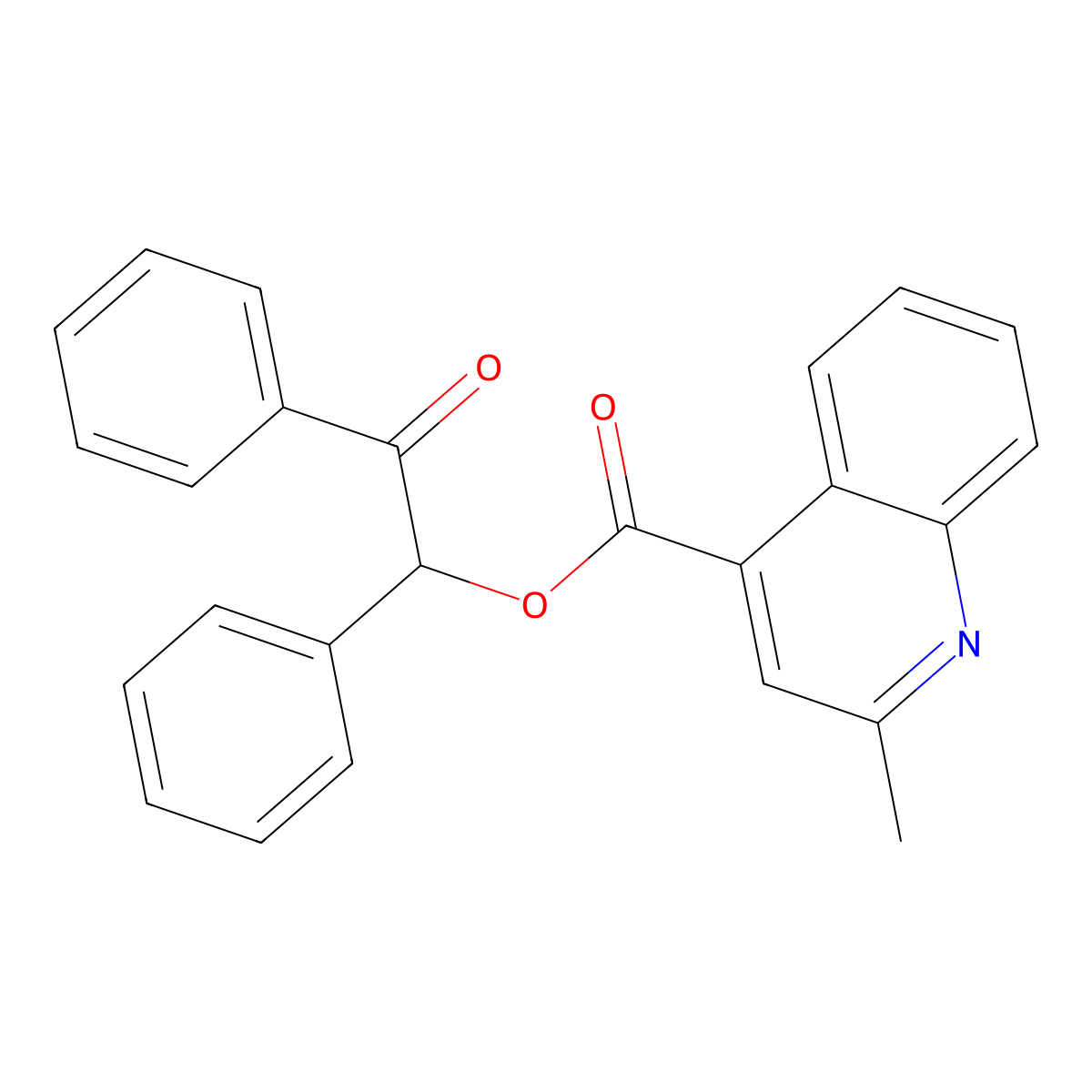 2-Oxo-1,2-diphenylethyl 2-methylquinoline-4-carboxylate molecular structure, CAS 667892-42-4