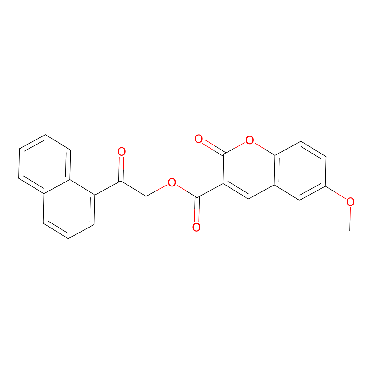 2-(naphthalen-1-yl)-2-oxoethyl 6-methoxy-2-oxo-2H-chromene-3-carboxylate molecular structure, CAS 667892-51-5