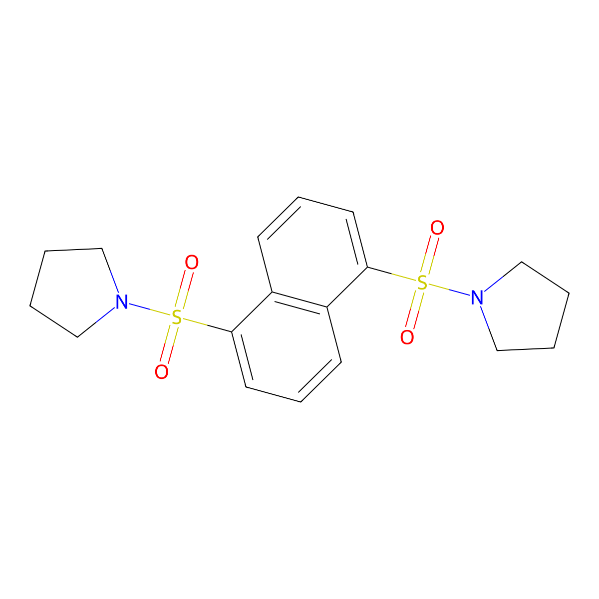 {[5-(Pyrrolidinylsulfonyl)naphthyl]sulfonyl}pyrrolidine molecular structure, CAS 667892-54-8