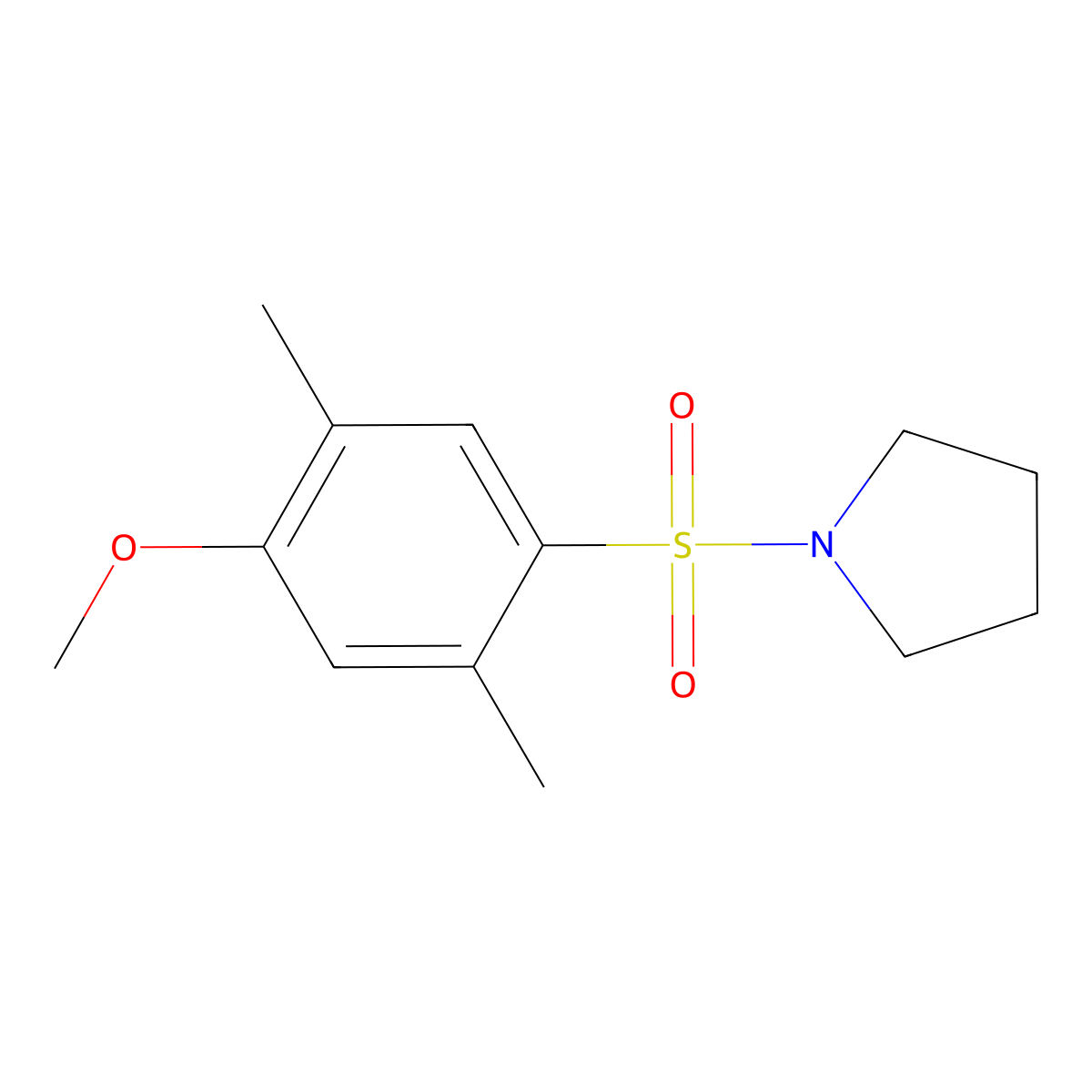 1-(4-Methoxy-2,5-dimethylphenyl)sulfonylpyrrolidine molecular structure, CAS 667892-59-3