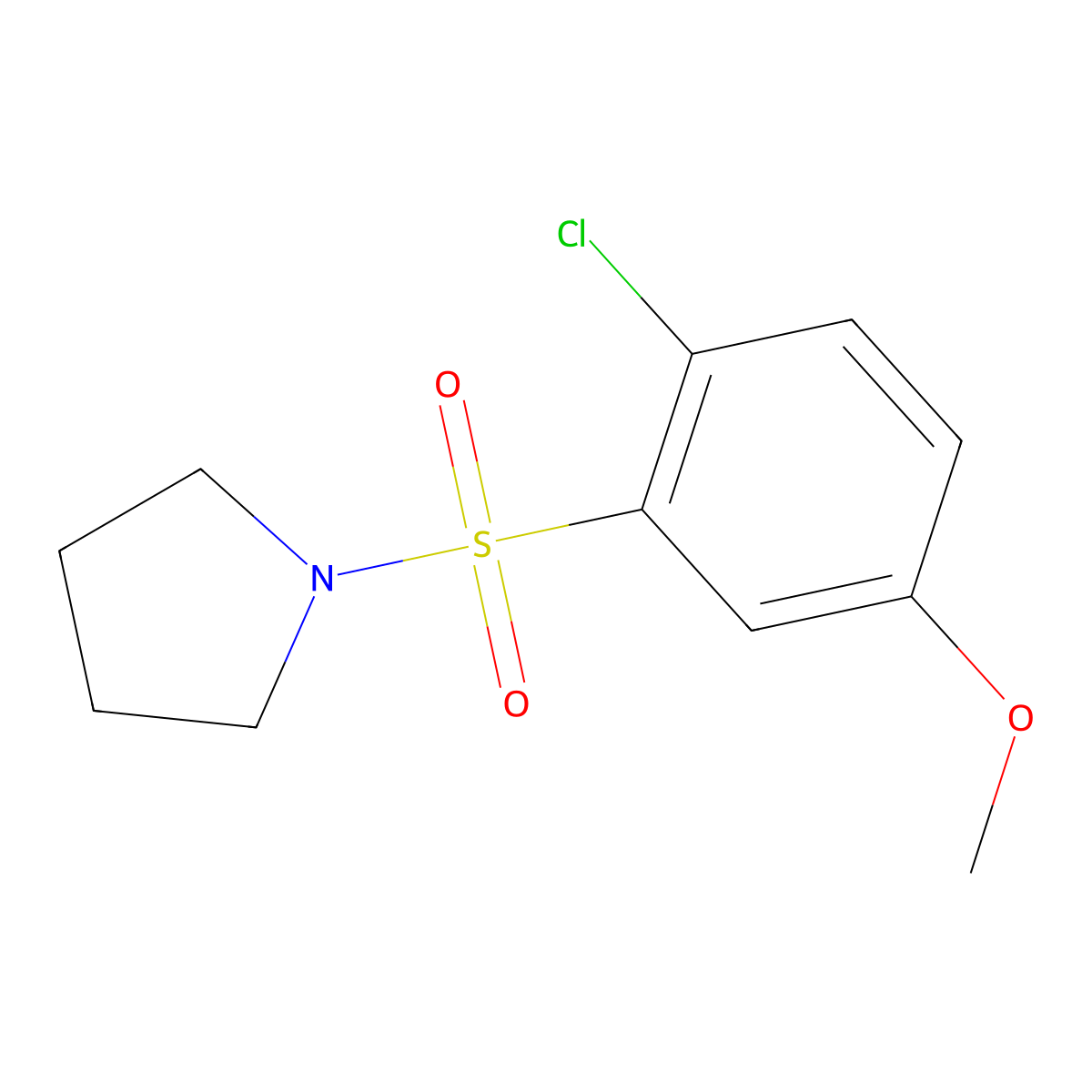 1-(2-Chloro-5-methoxyphenyl)sulfonylpyrrolidine molecular structure, CAS 667892-61-7