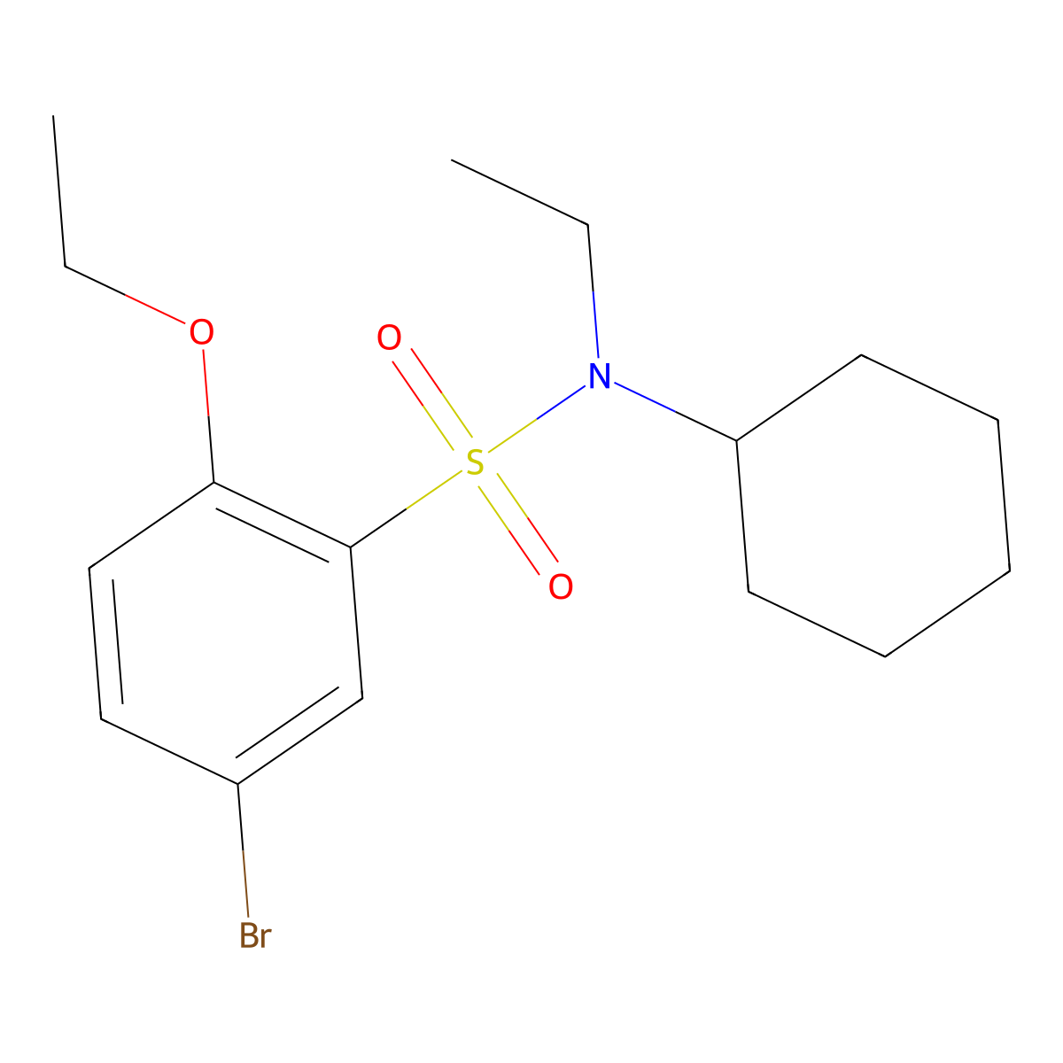 5-bromo-N-cyclohexyl-2-ethoxy-N-ethylbenzenesulfonamide molecular structure, CAS 667892-70-8