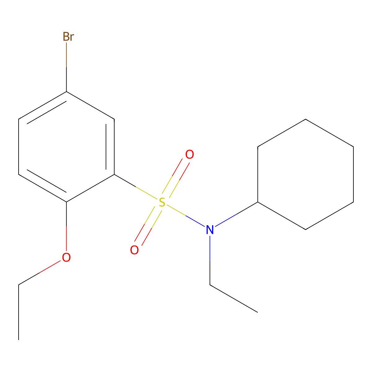 5-bromo-N-cyclohexyl-2-ethoxy-N-ethylbenzenesulfonamide molecular structure, CAS 667892-70-8
