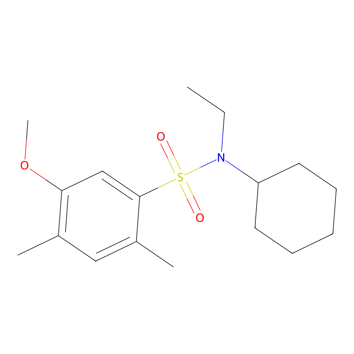 N-cyclohexyl-N-ethyl-5-methoxy-2,4-dimethylbenzenesulfonamide molecular structure, CAS 667892-72-0