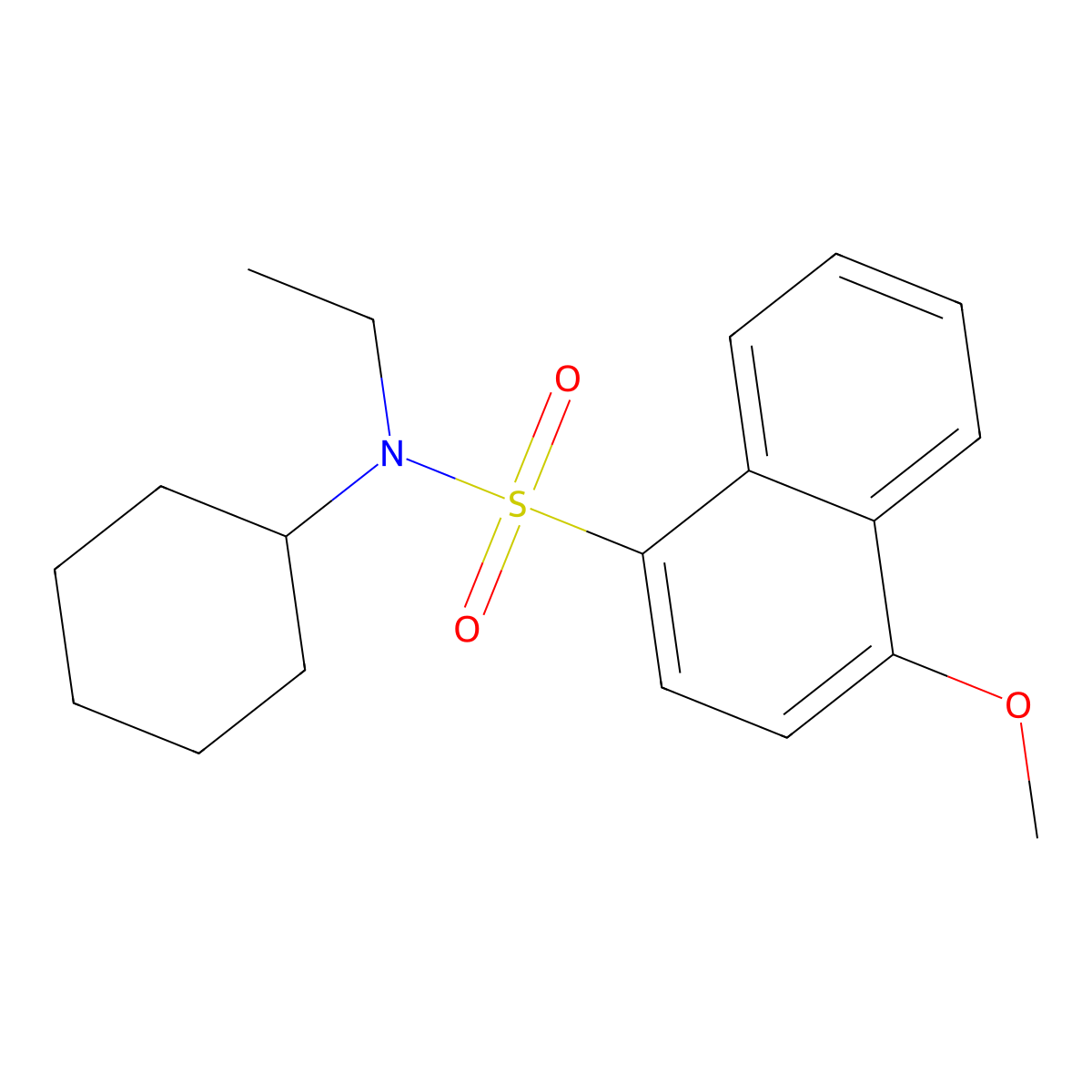 N-cyclohexyl-N-ethyl-4-methoxynaphthalene-1-sulfonamide molecular structure, CAS 667892-73-1