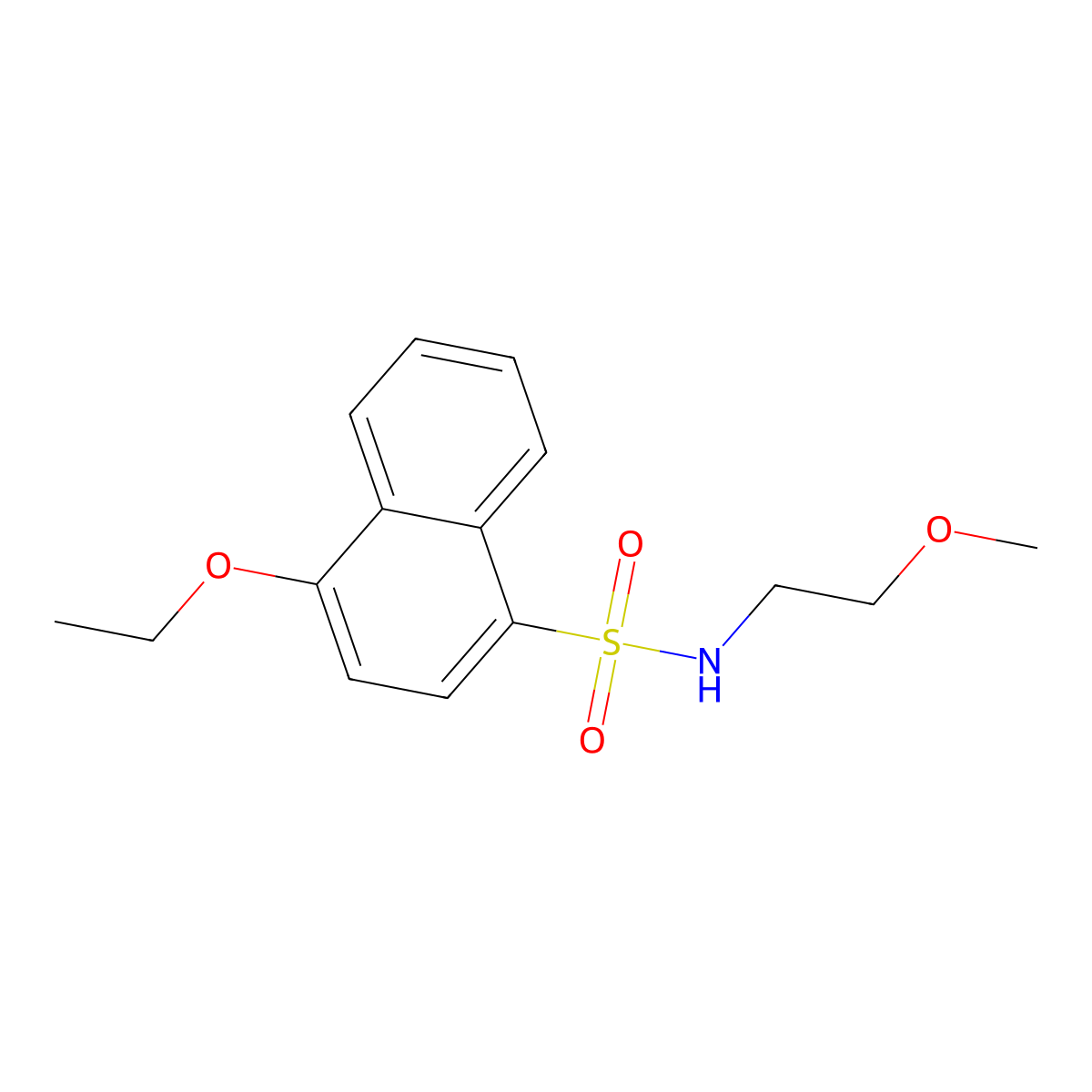 4-ethoxy-N-(2-methoxyethyl)naphthalene-1-sulfonamide molecular structure, CAS 667892-74-2