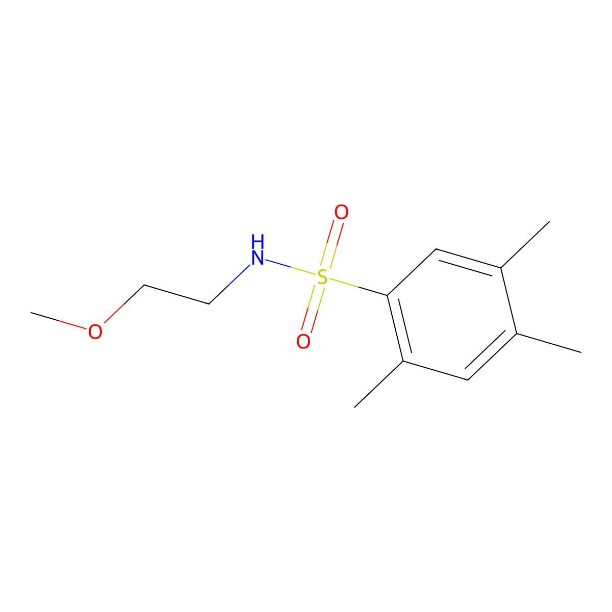 N-(2-methoxyethyl)-2,4,5-trimethylbenzenesulfonamide molecular structure, CAS 667892-75-3