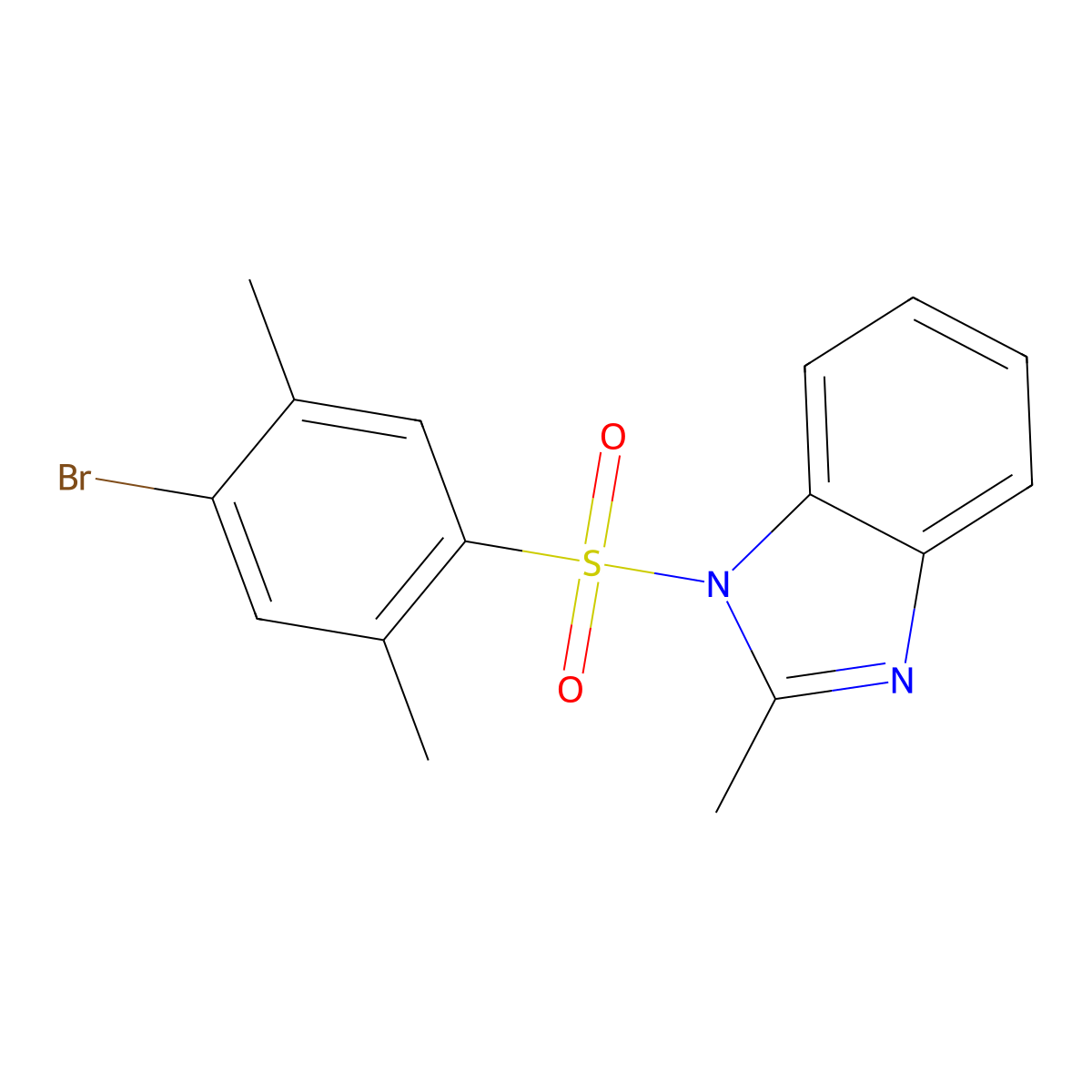 1-[(4-bromo-2,5-dimethylphenyl)sulfonyl]-2-methyl-1H-benzimidazole molecular structure, CAS 667892-78-6