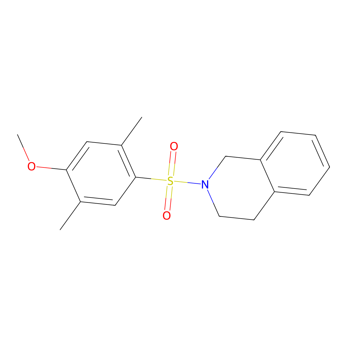 2-((4-Methoxy-2,5-dimethylphenyl)sulfonyl)-1,2,3,4-tetrahydroisoquinoline molecular structure, CAS 667892-81-1