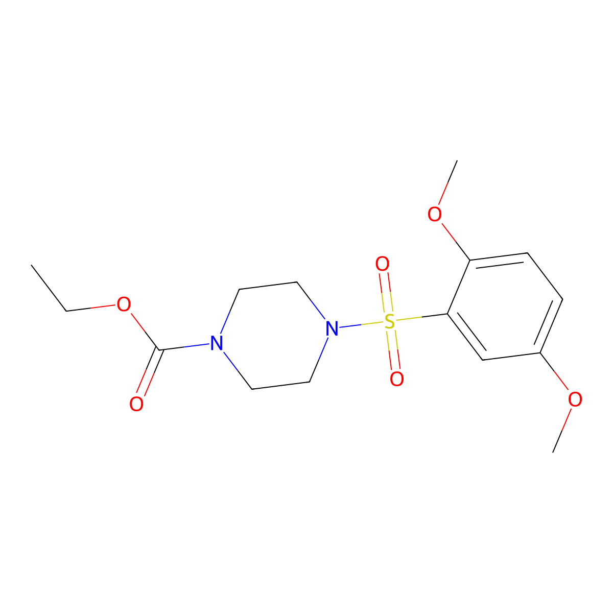 Ethyl 4-((2,5-dimethoxyphenyl)sulfonyl)piperazine-1-carboxylate molecular structure, CAS 667892-89-9