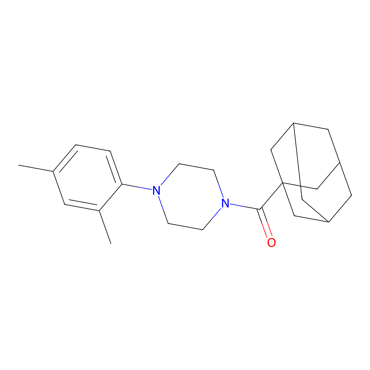 1-(1-Adamantylcarbonyl)-4-(2,4-dimethylphenyl)piperazine molecular structure, CAS 667893-17-6