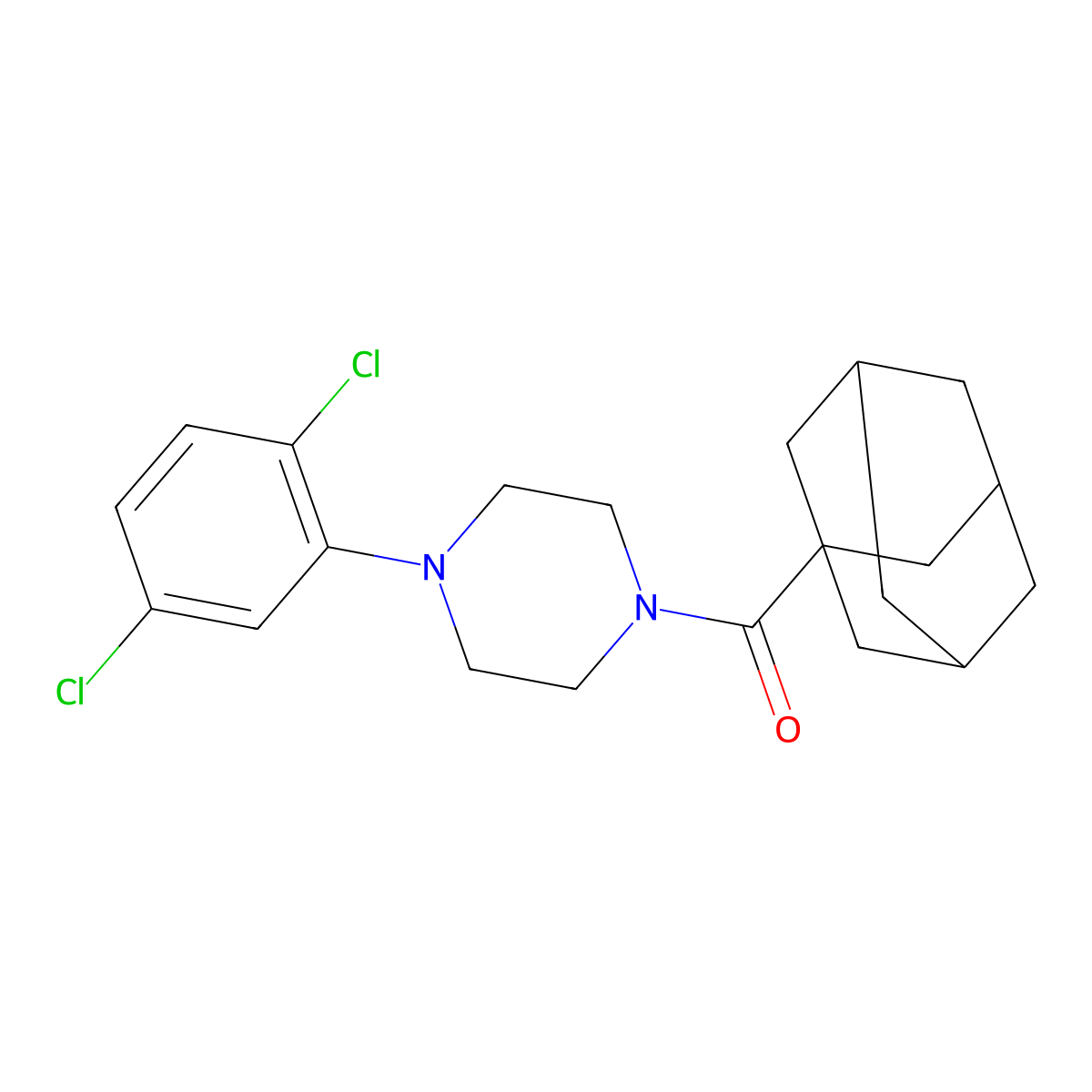 1-(1-Adamantylcarbonyl)-4-(2,5-dichlorophenyl)piperazine molecular structure, CAS 667893-18-7