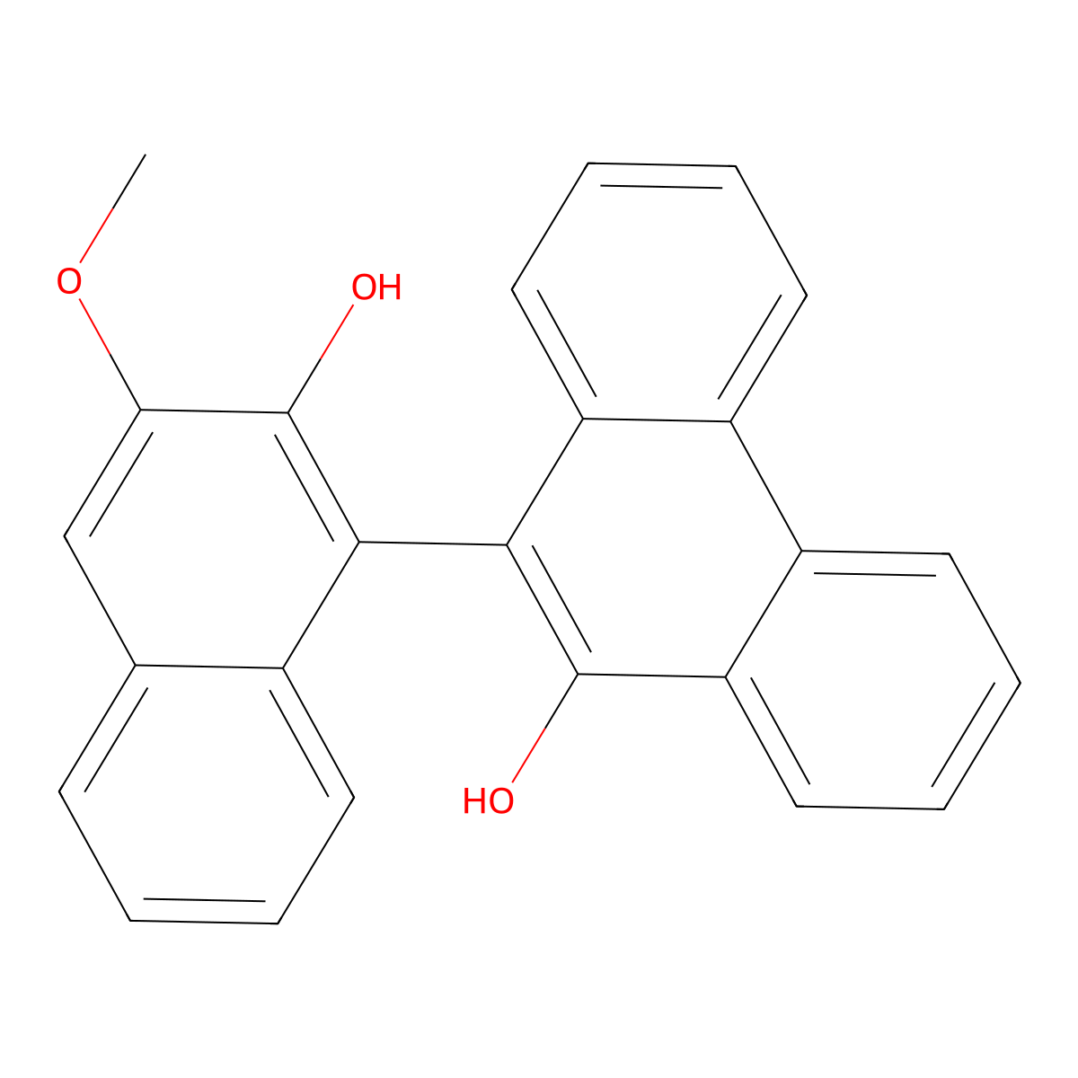 10-(2-Hydroxy-3-methoxy-1-naphthyl)-9-phenanthrenol molecular structure, CAS 667894-32-8