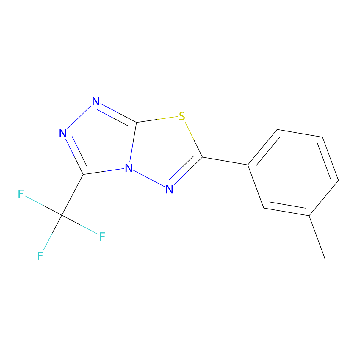 6-(3-Methylphenyl)-3-(trifluoromethyl)[1,2,4]triazolo[3,4-b][1,3,4]thiadiazole molecular structure, CAS 667894-91-9