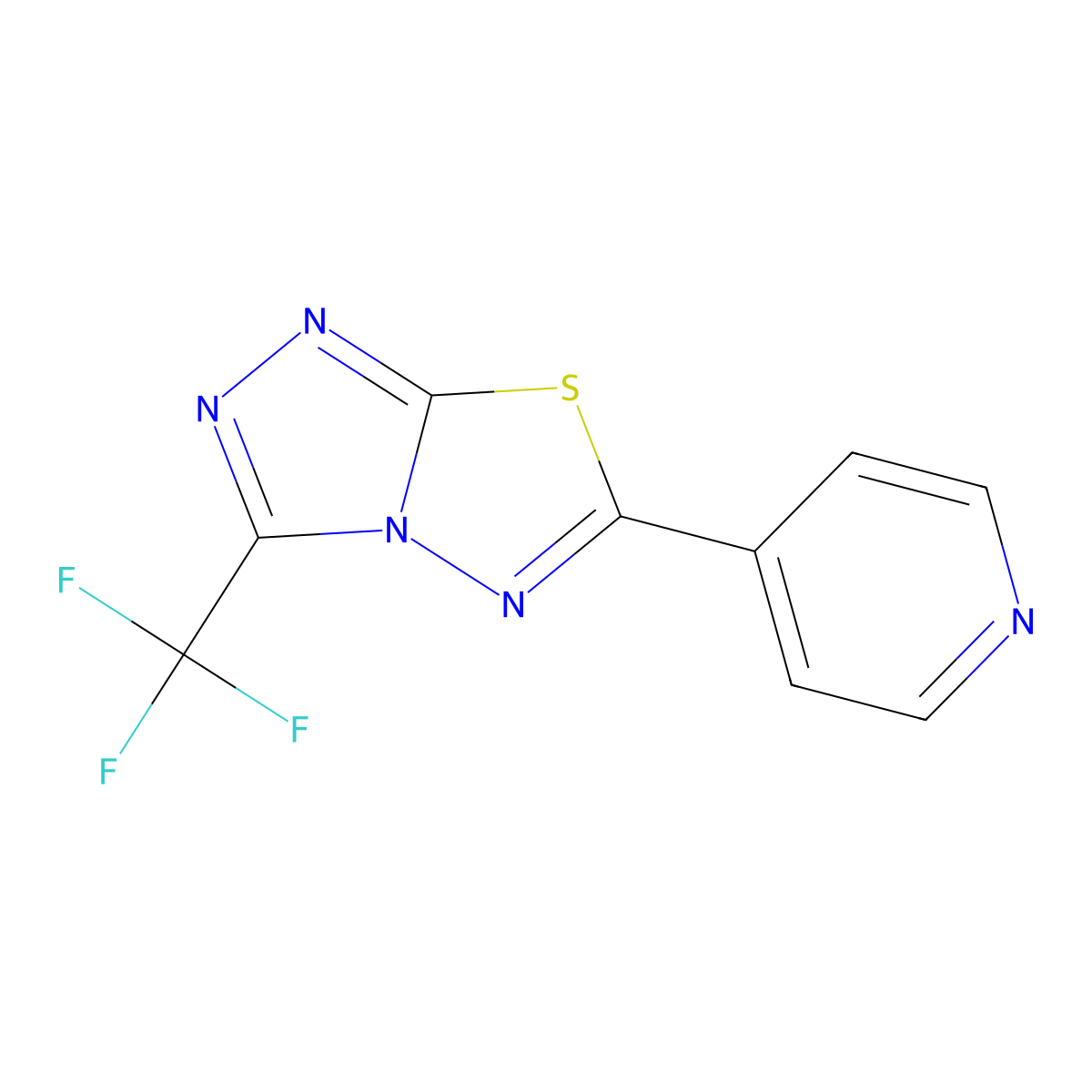 6-(4-Pyridinyl)-3-(trifluoromethyl)[1,2,4]triazolo[3,4-b][1,3,4]thiadiazole molecular structure, CAS 667894-92-0