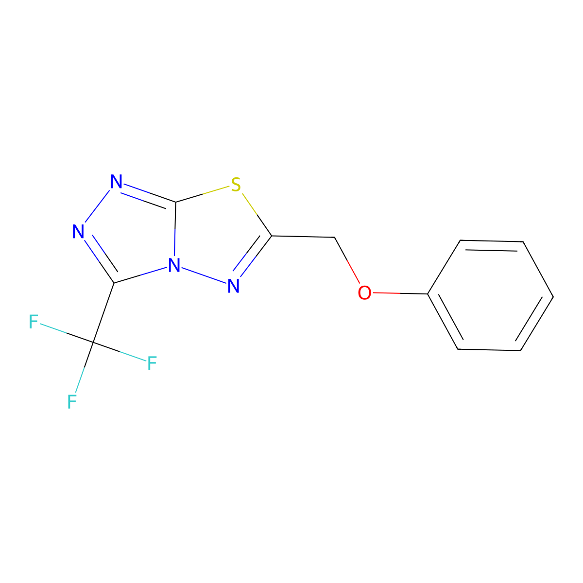 6-(Phenoxymethyl)-3-(trifluoromethyl)-[1,2,4]triazolo[3,4-b][1,3,4]thiadiazole molecular structure, CAS 667894-96-4