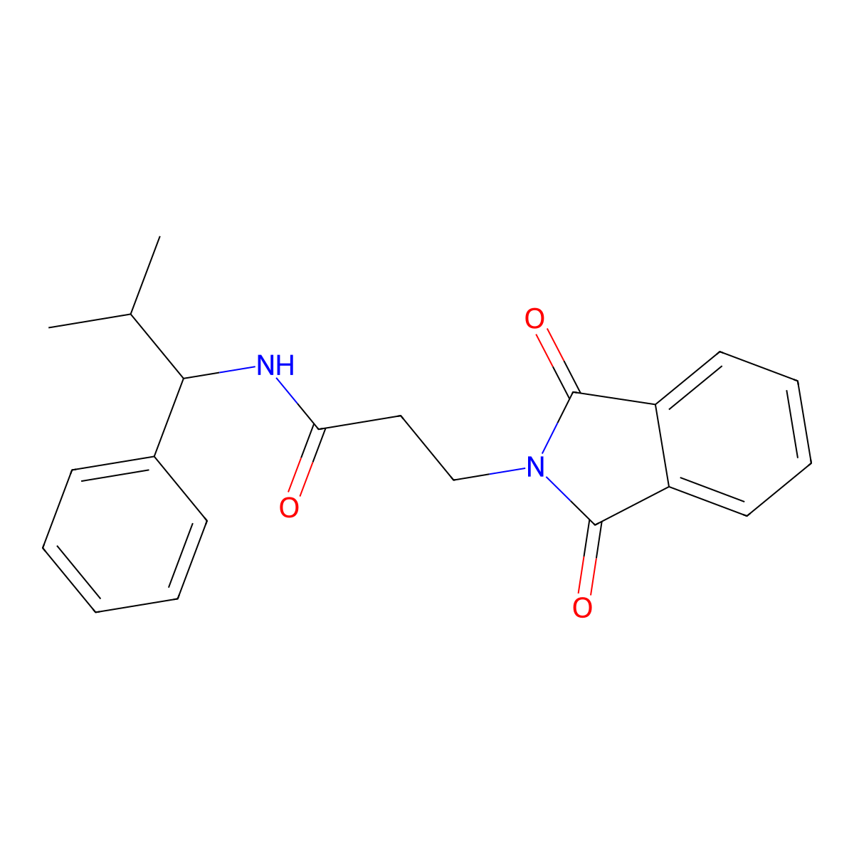 3-(1,3-dioxo-1,3-dihydro-2H-isoindol-2-yl)-N-(2-methyl-1-phenylpropyl)propanamide molecular structure, CAS 667895-31-0