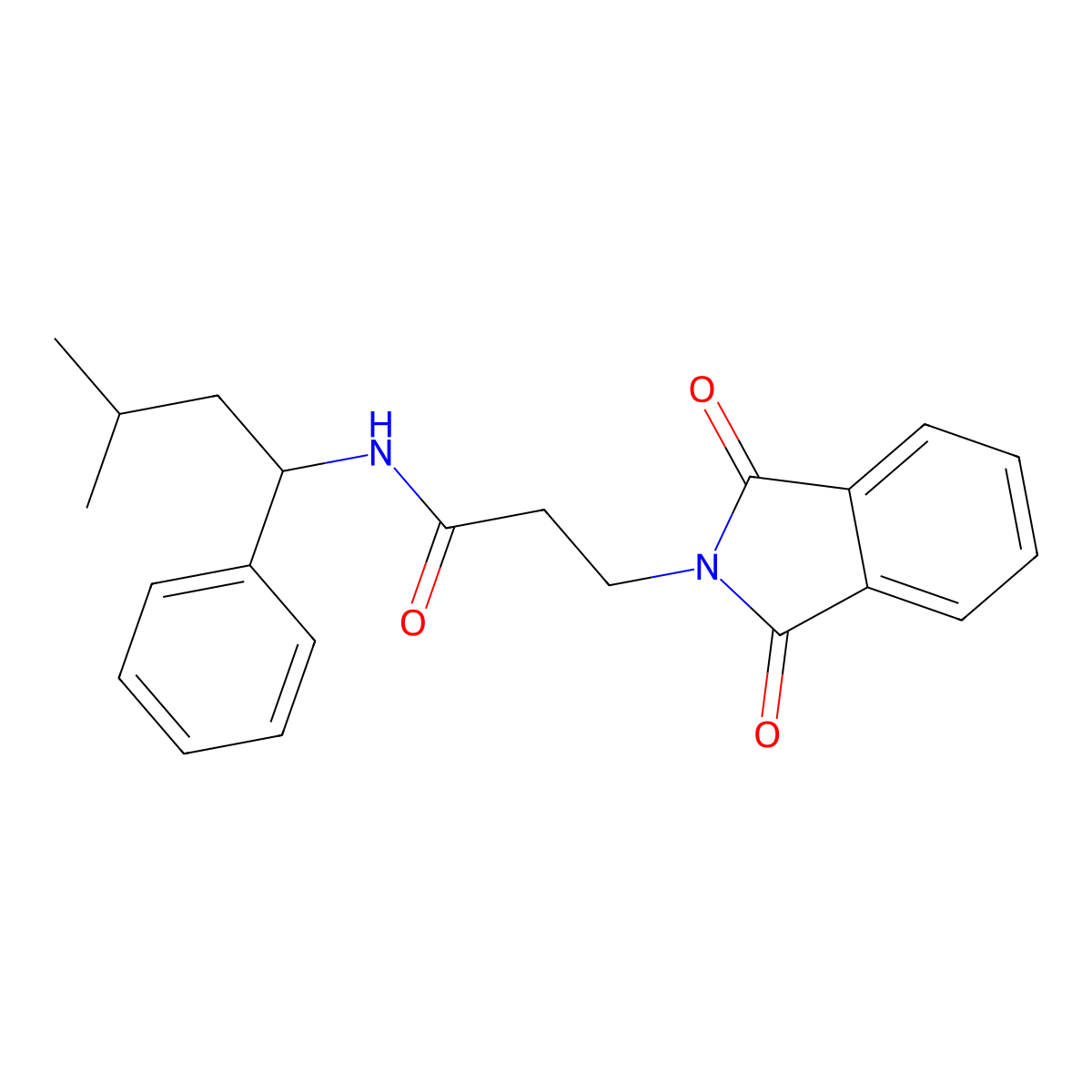 3-(1,3-dioxoisoindol-2-yl)-N-(3-methyl-1-phenylbutyl)propanamide molecular structure, CAS 667895-32-1
