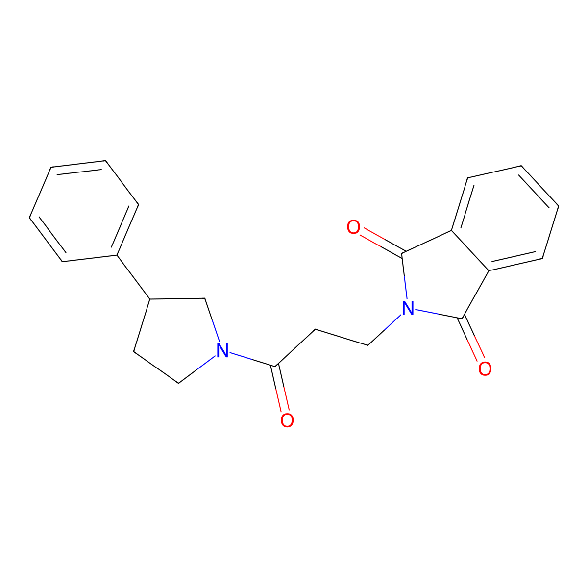 2-[3-Oxo-3-(3-phenylpyrrolidin-1-yl)propyl]isoindole-1,3-dione molecular structure, CAS 667895-35-4