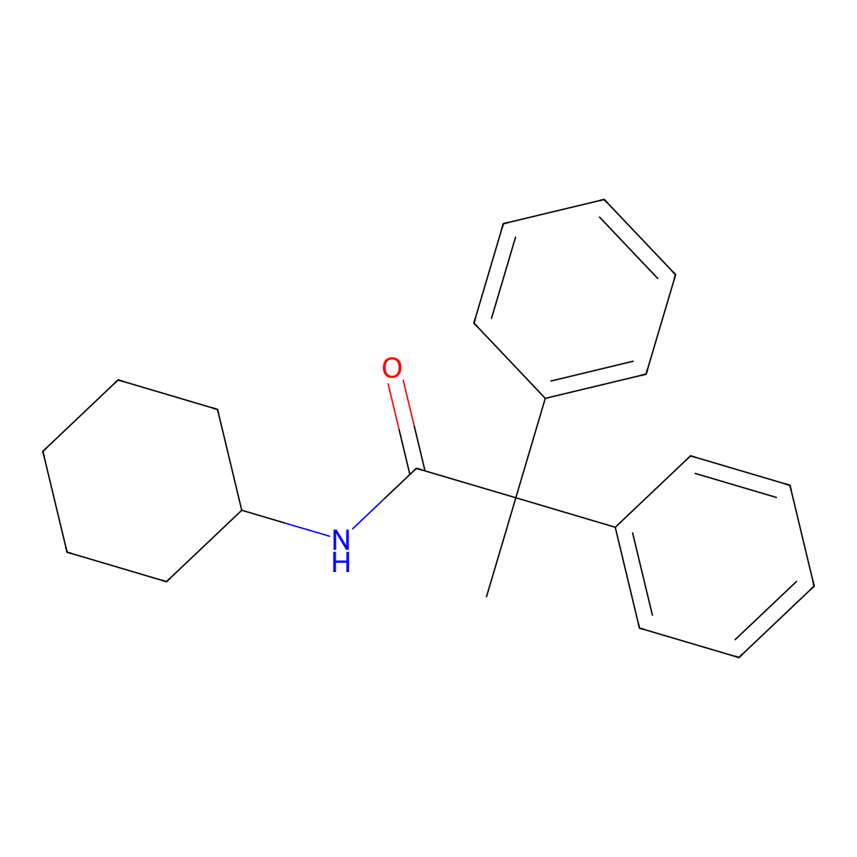 N-cyclohexyl-2,2-diphenylpropanamide molecular structure, CAS 667895-36-5