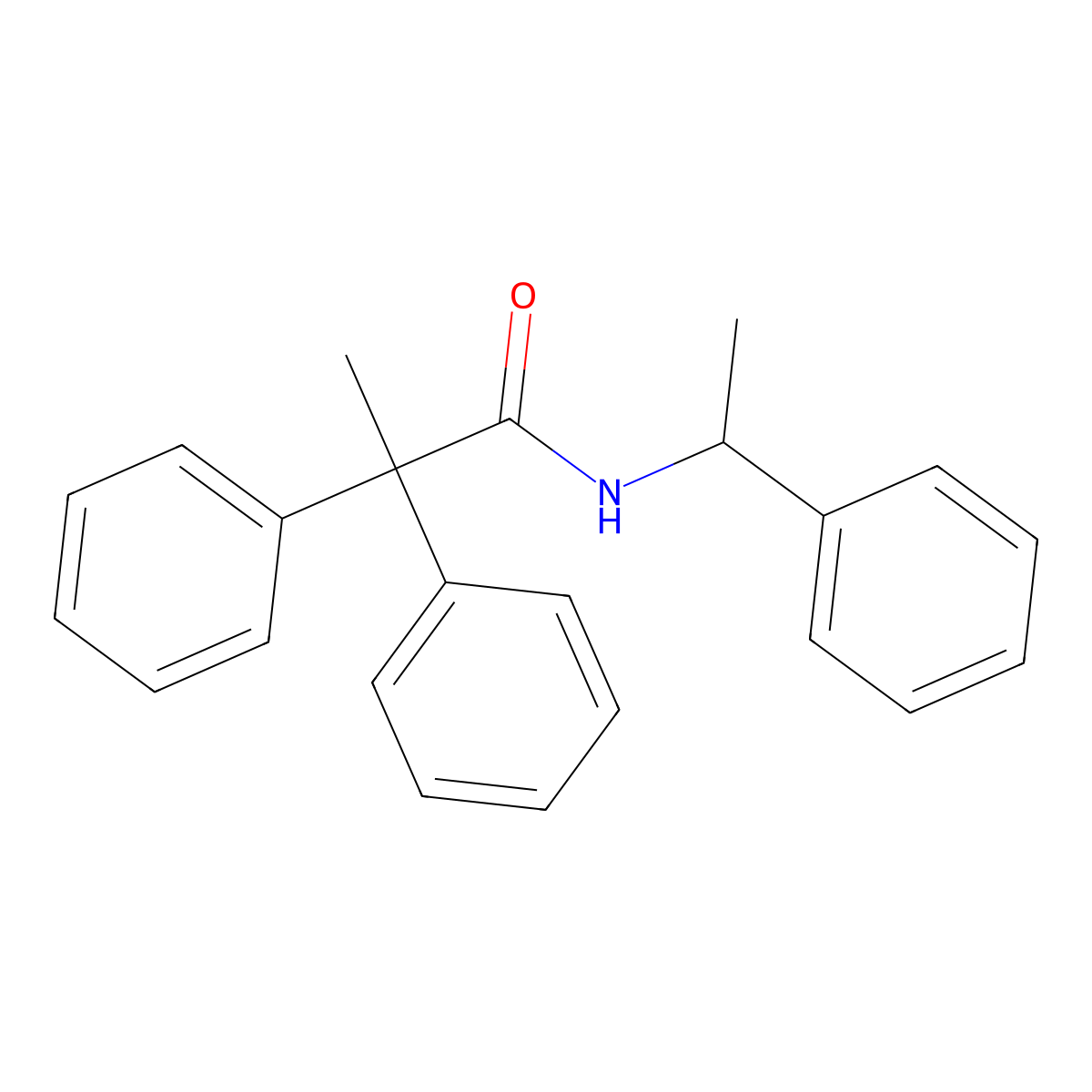 2,2-diphenyl-N-(1-phenylethyl)propanamide molecular structure, CAS 667895-37-6