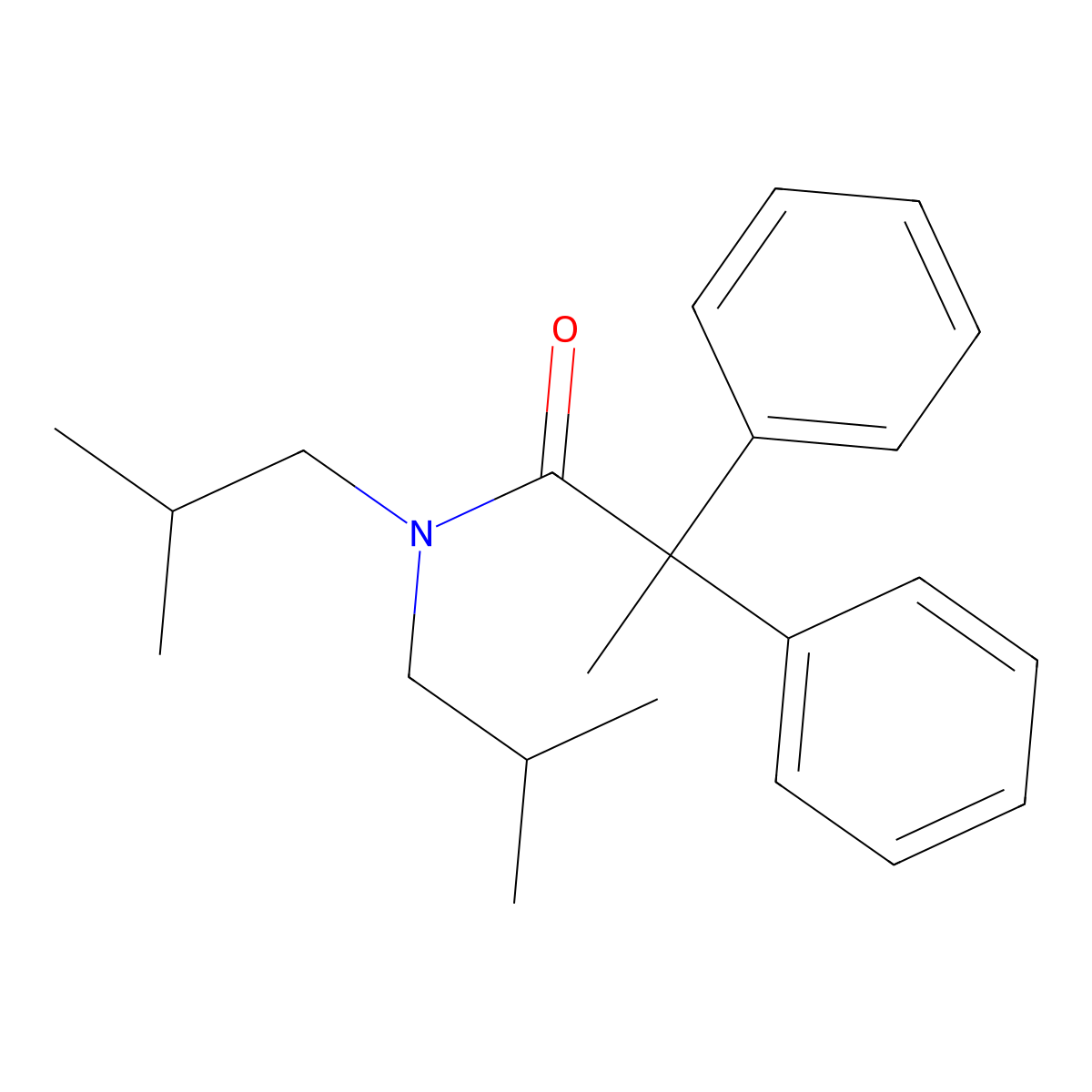 N,N-bis(2-methylpropyl)-2,2-diphenylpropanamide molecular structure, CAS 667895-39-8