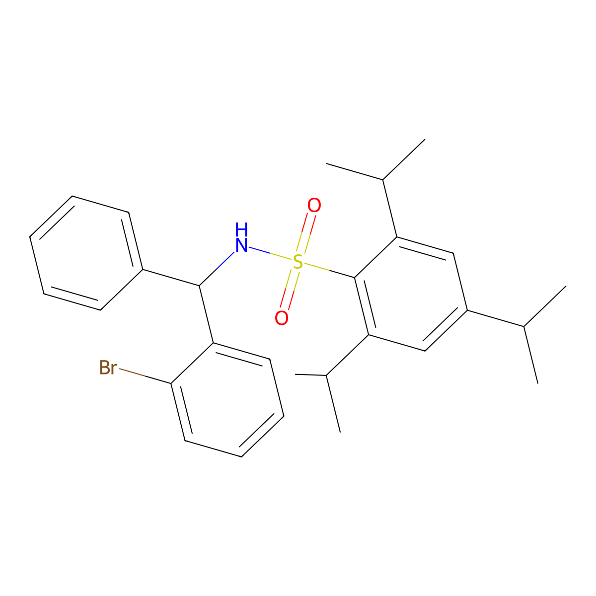 N-[(2-bromophenyl)-phenylmethyl]-2,4,6-tri(propan-2-yl)benzenesulfonamide molecular structure, CAS 667895-49-0