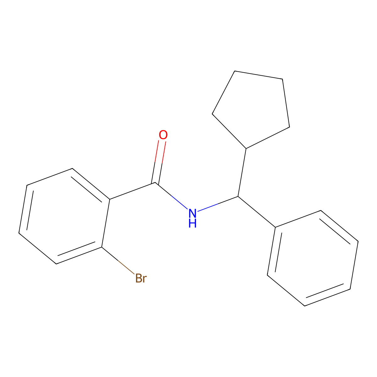 2-bromo-N-[cyclopentyl(phenyl)methyl]benzamide molecular structure, CAS 667895-56-9