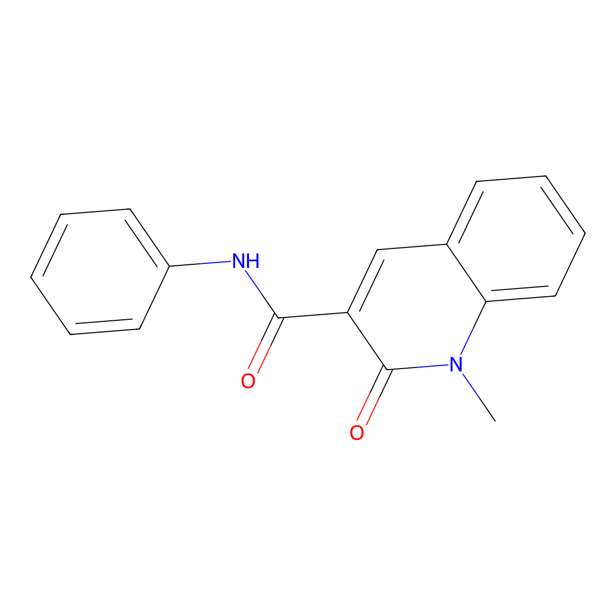3-Quinolinecarboxamide, 1,2-dihydro-1-methyl-2-oxo-N-phenyl- molecular structure, CAS 667897-40-7