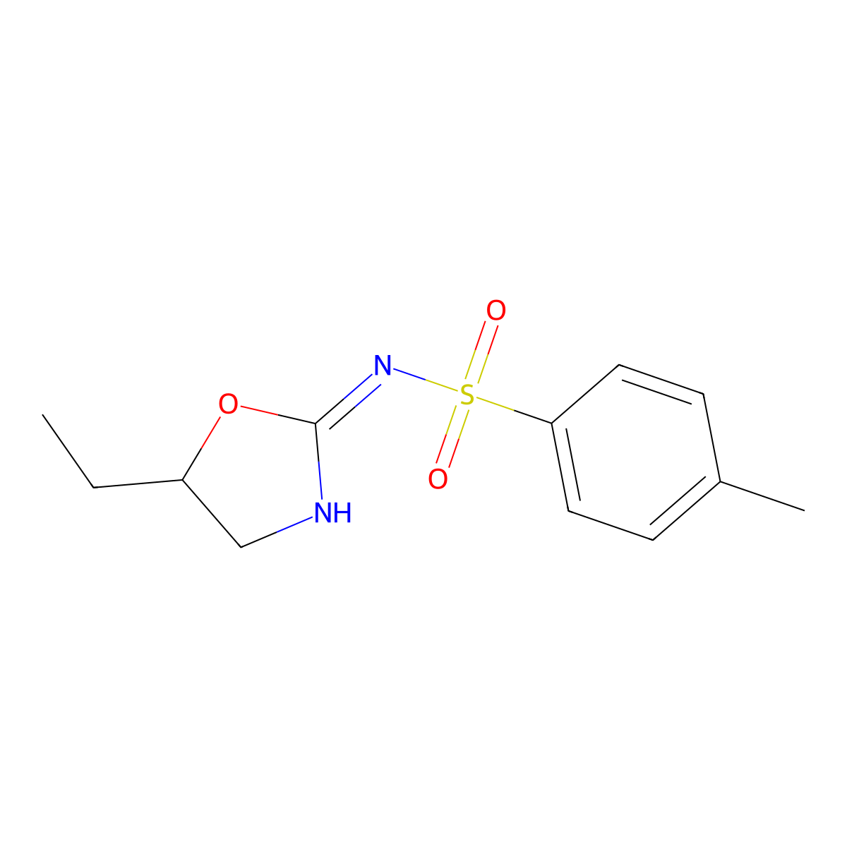 N-(5-ethyl-1,3-oxazolidin-2-ylidene)-4-methylbenzenesulfonamide molecular structure, CAS 667897-53-2