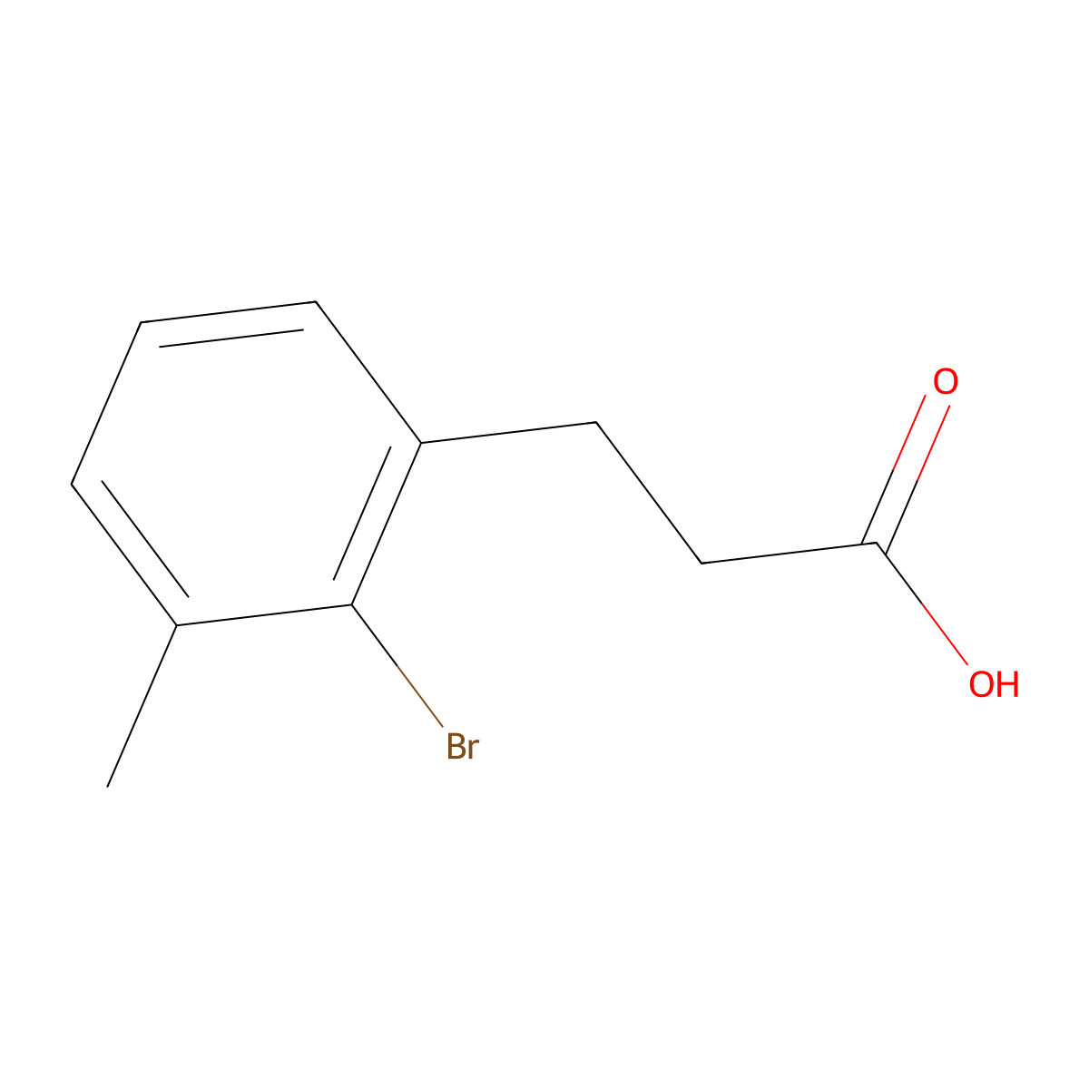 3-(2-Bromo-3-methylphenyl)propanoic acid molecular structure, CAS 66790-60-1