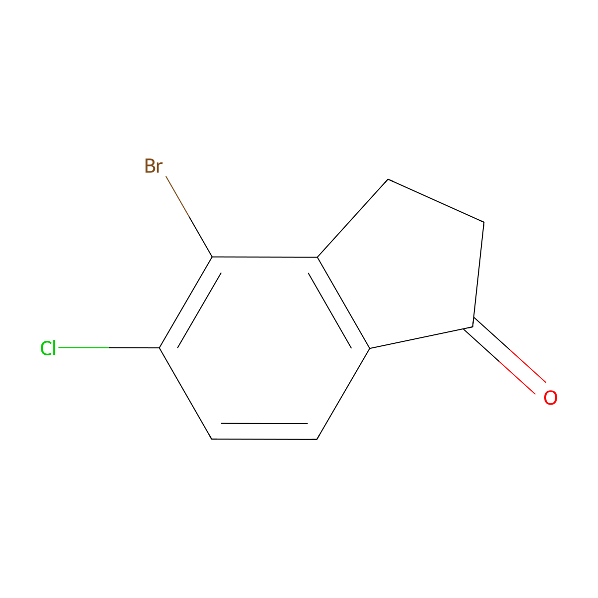 4-Bromo-5-chloro-2,3-dihydro-1H-inden-1-one molecular structure, CAS 66790-63-4