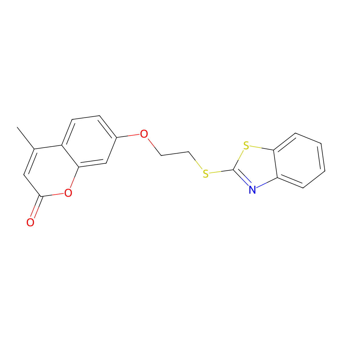 7-[2-(1,3-Benzothiazol-2-ylsulfanyl)ethoxy]-4-methylchromen-2-one molecular structure, CAS 667901-14-6