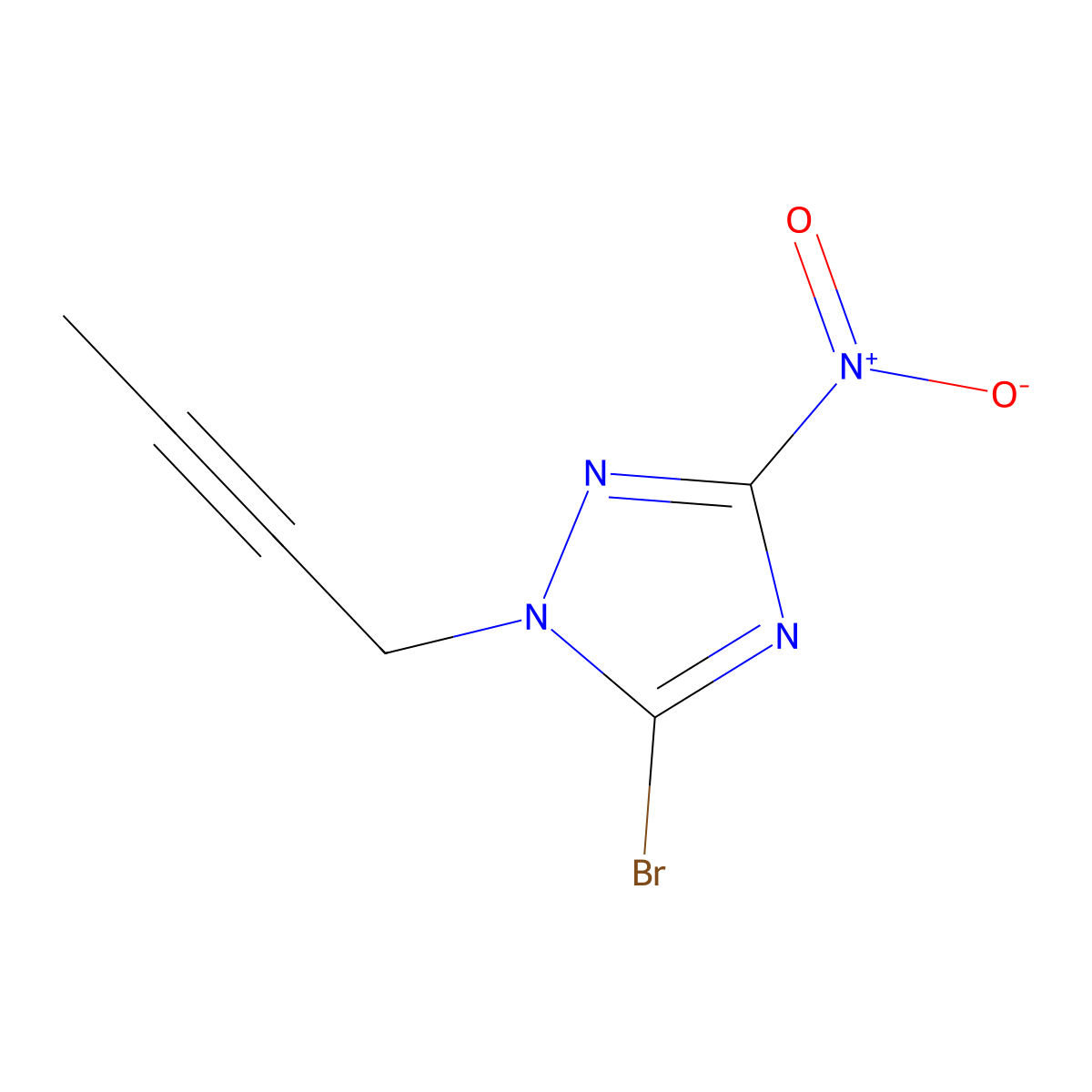5-Bromo-1-but-2-ynyl-3-nitro-1,2,4-triazole molecular structure, CAS 667901-22-6