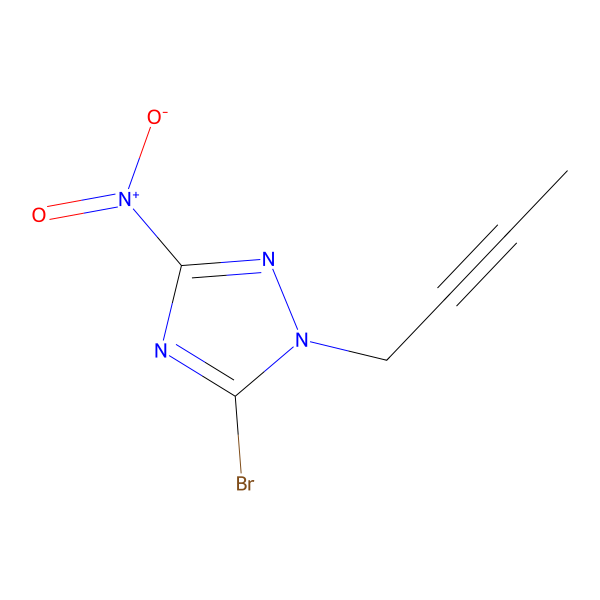 5-Bromo-1-but-2-ynyl-3-nitro-1,2,4-triazole molecular structure, CAS 667901-22-6