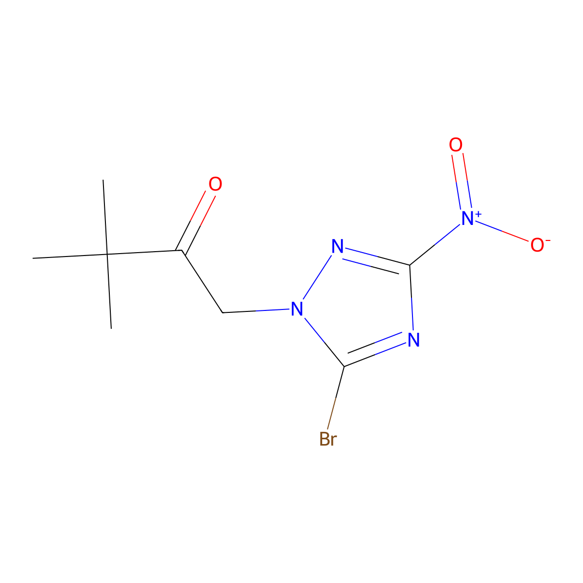 1-(5-bromo-3-nitro-1H-1,2,4-triazol-1-yl)-3,3-dimethylbutan-2-one molecular structure, CAS 667901-23-7