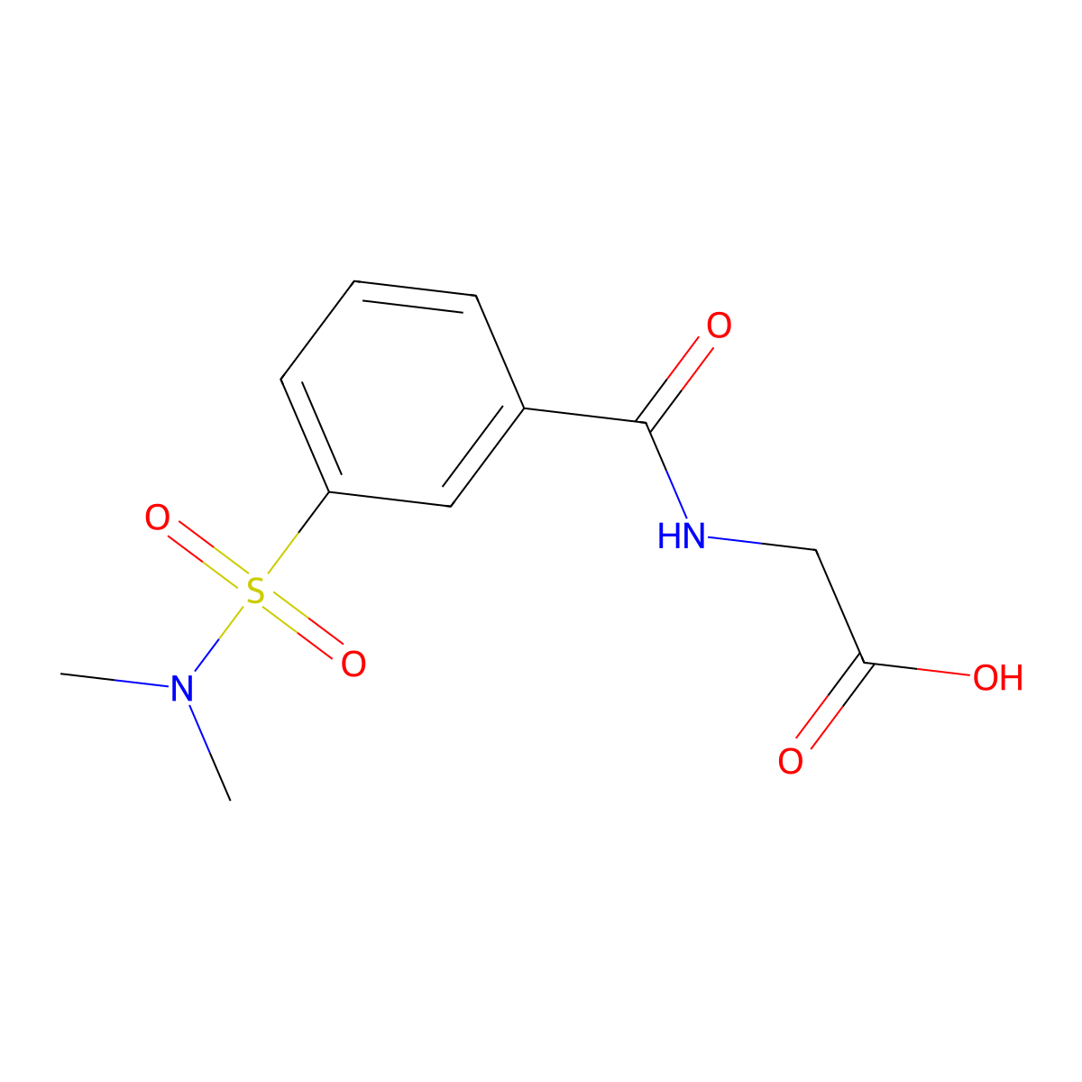 2-{[3-(Dimethylsulfamoyl)phenyl]formamido}acetic acid molecular structure, CAS 667901-74-8