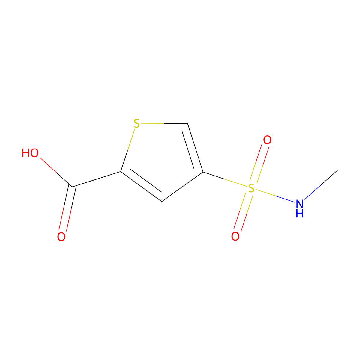 4-(Methylsulfamoyl)thiophene-2-carboxylic acid molecular structure, CAS 667901-79-3