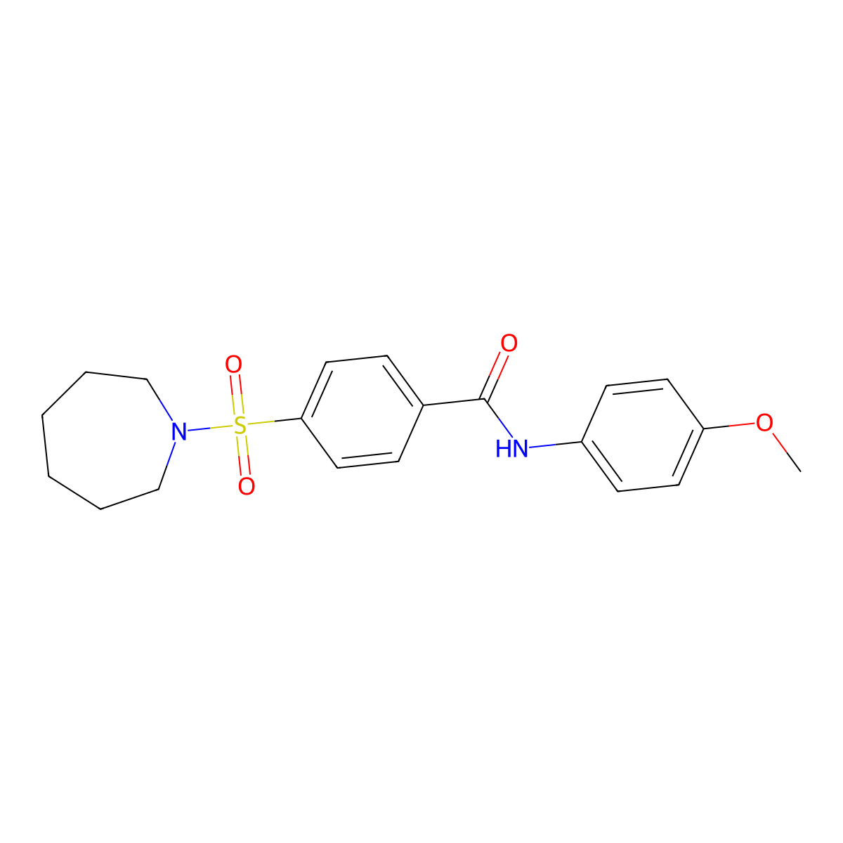 4-(azepan-1-ylsulfonyl)-N-(4-methoxyphenyl)benzamide molecular structure, CAS 667902-32-1
