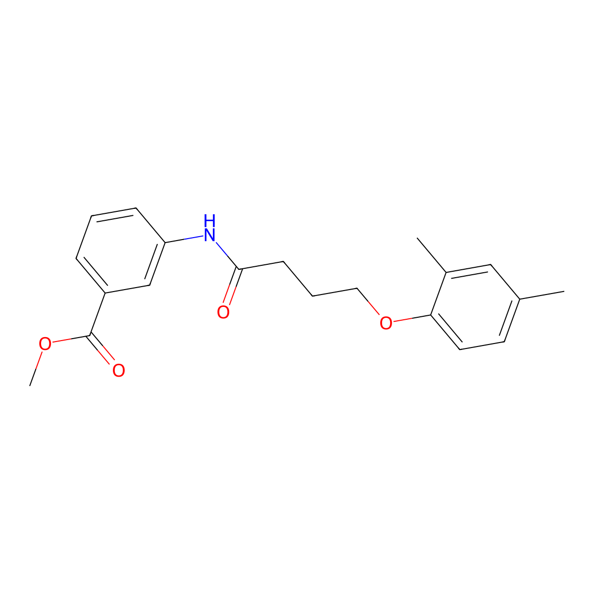Methyl 3-[4-(2,4-dimethylphenoxy)butanoylamino]benzoate molecular structure, CAS 667903-21-1
