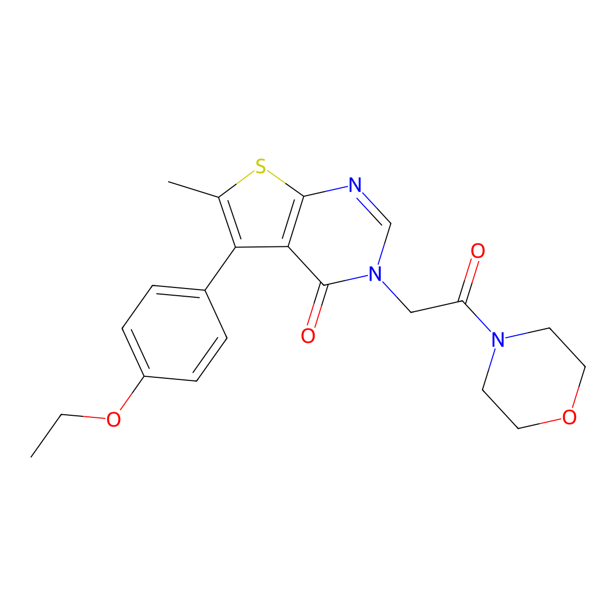 5-(4-Ethoxyphenyl)-6-methyl-3-(2-morpholin-4-yl-2-oxoethyl)thieno[2,3-d]pyrimidin-4-one molecular structure, CAS 667903-60-8