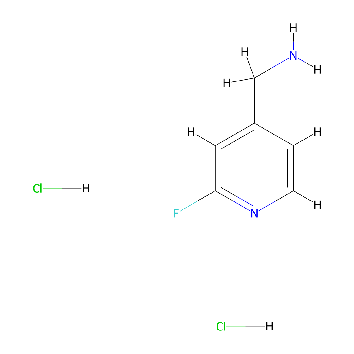 4-(Aminomethyl)-2-fluoropyridine dihydrochloride molecular structure, CAS 667906-60-7