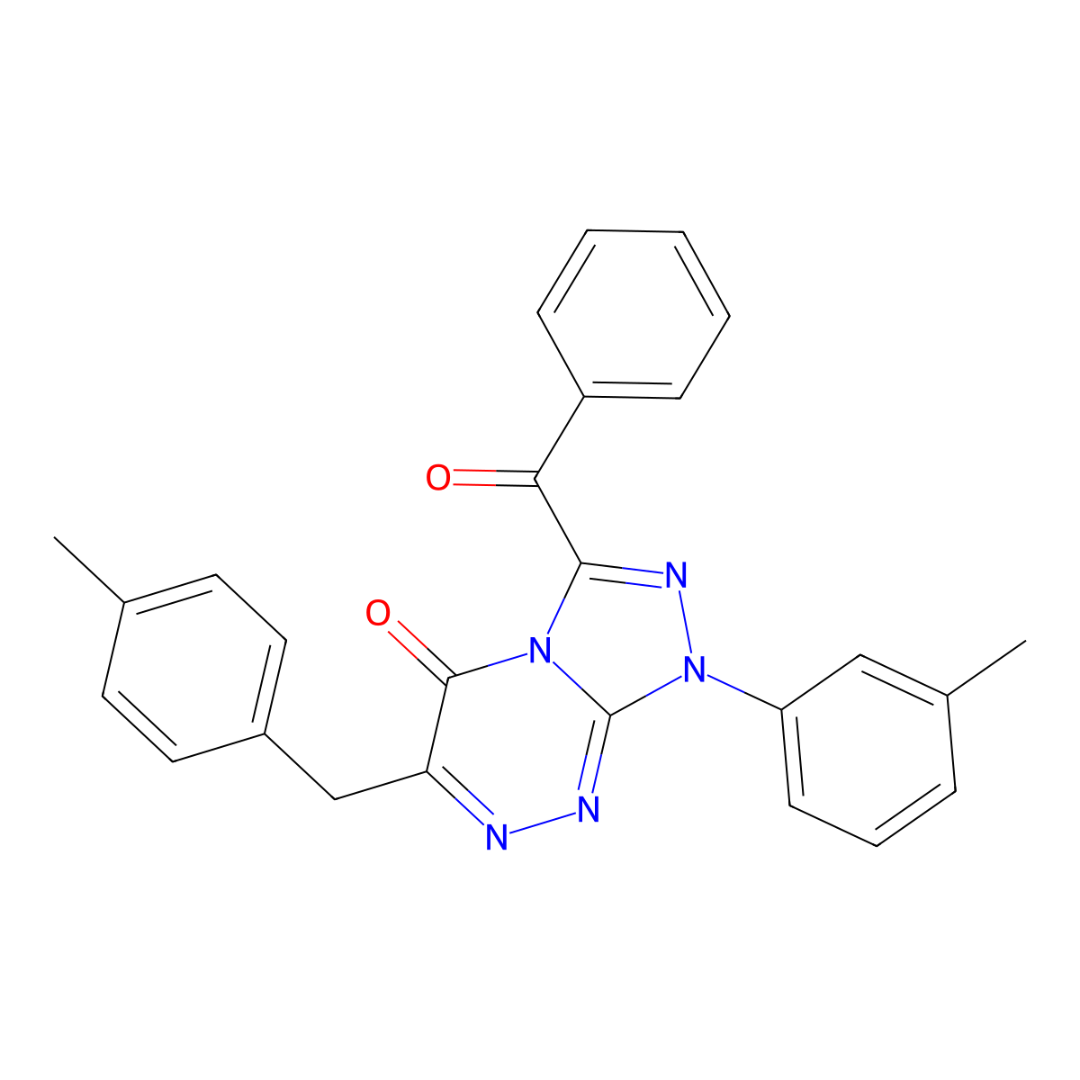 3-benzoyl-6-(4-methylbenzyl)-1-(3-methylphenyl)[1,2,4]triazolo[3,4-c][1,2,4]triazin-5(1H)-one molecular structure, CAS 667907-96-2