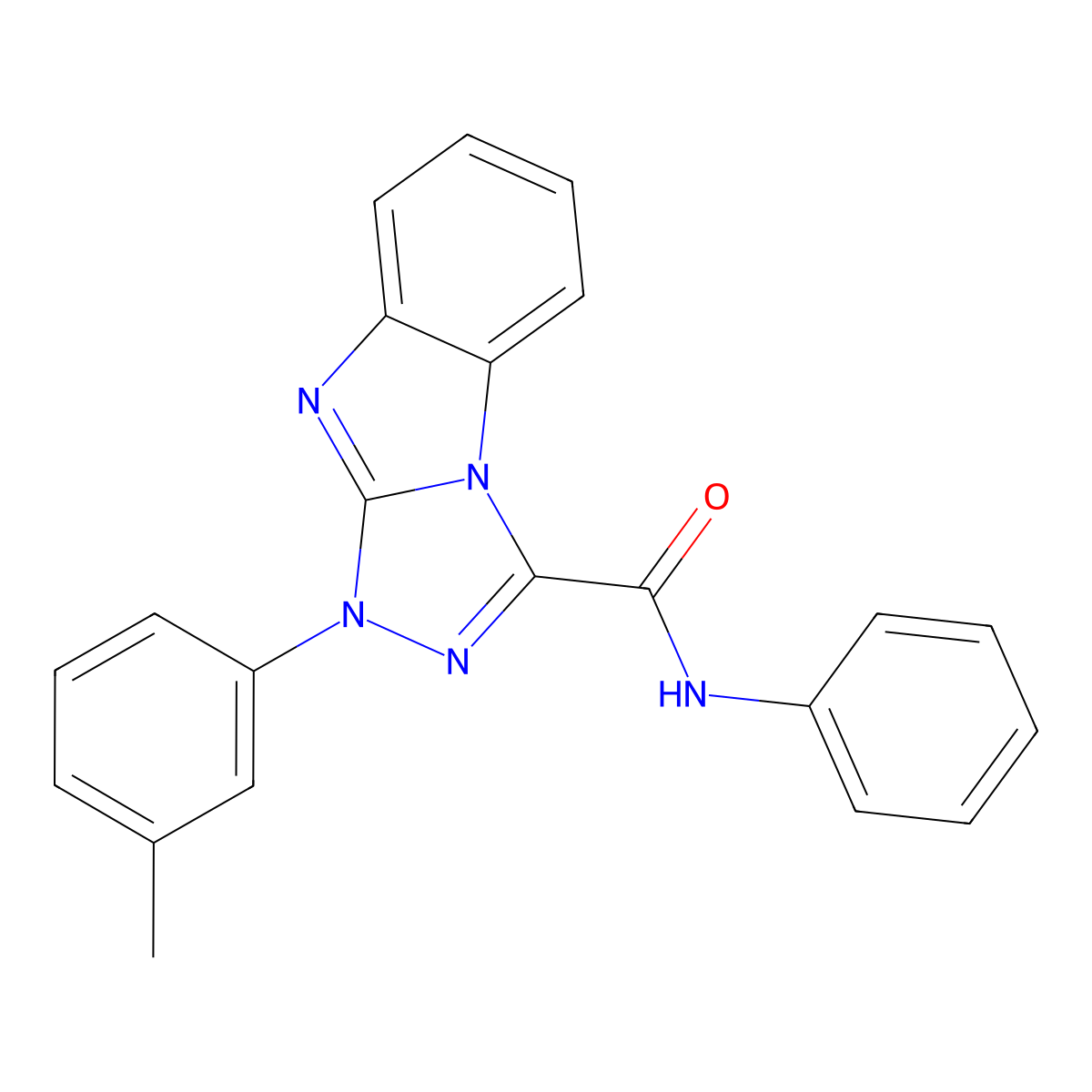 1-(3-methylphenyl)-N-phenyl-1H-[1,2,4]triazolo[4,3-a]benzimidazole-3-carboxamide molecular structure, CAS 667908-00-1