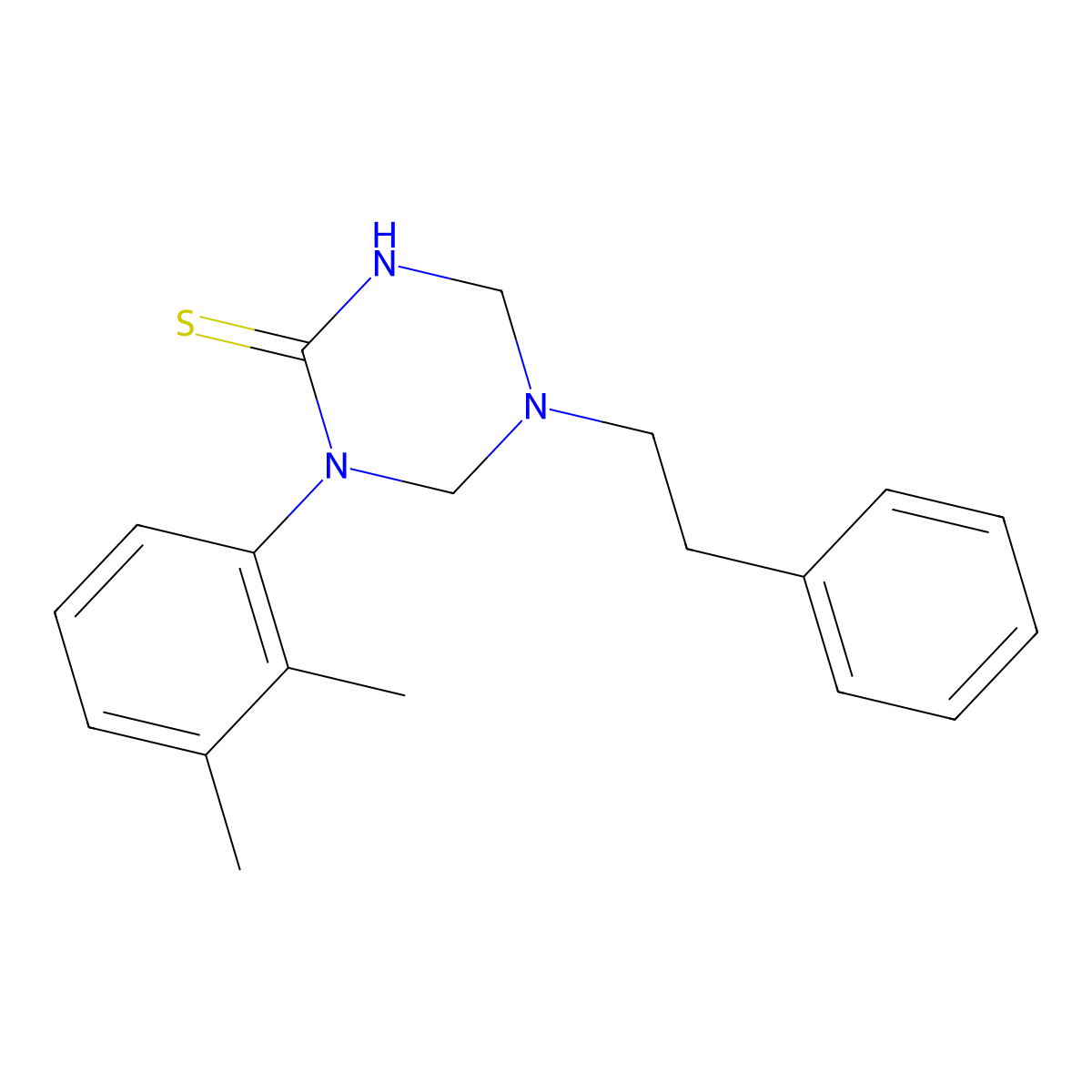 1-(2,3-Dimethylphenyl)-5-(2-phenylethyl)-1,3,5-triazinane-2-thione molecular structure, CAS 667908-72-7