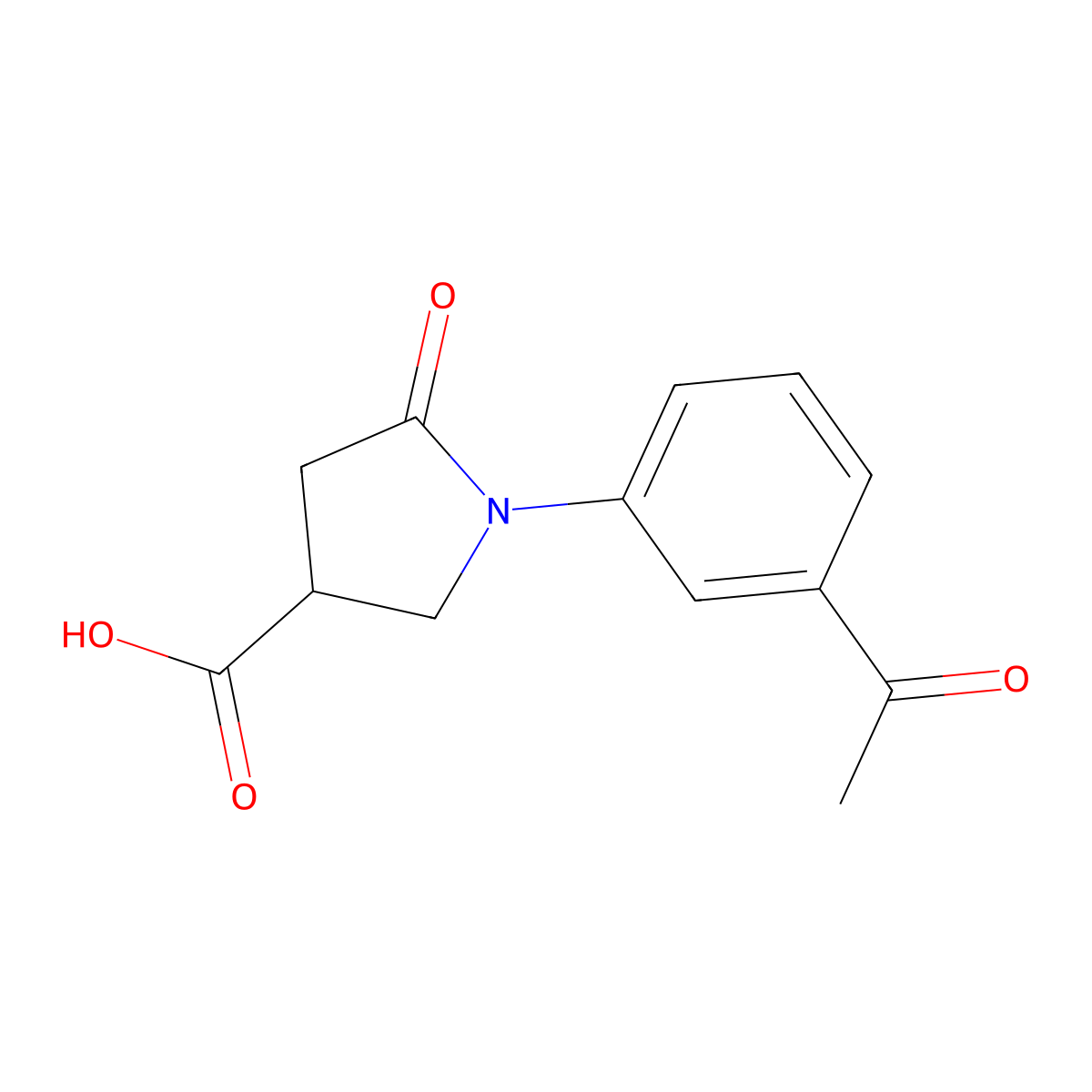 1-(3-Acetylphenyl)-5-oxopyrrolidine-3-carboxylic acid molecular structure, CAS 667908-85-2
