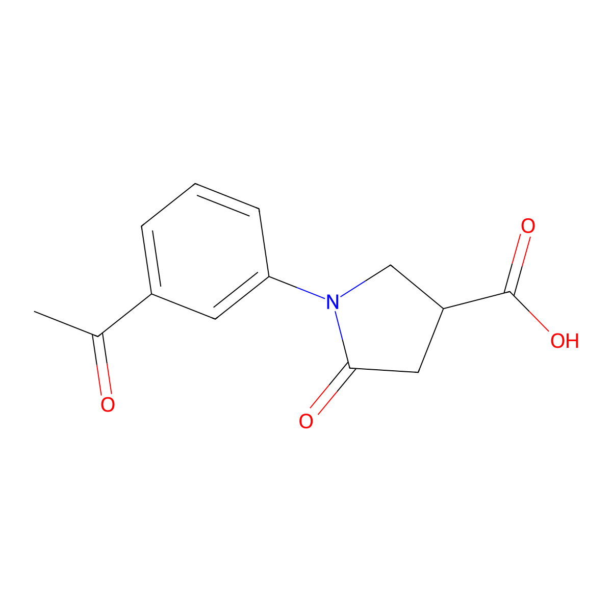 1-(3-Acetylphenyl)-5-oxopyrrolidine-3-carboxylic acid molecular structure, CAS 667908-85-2
