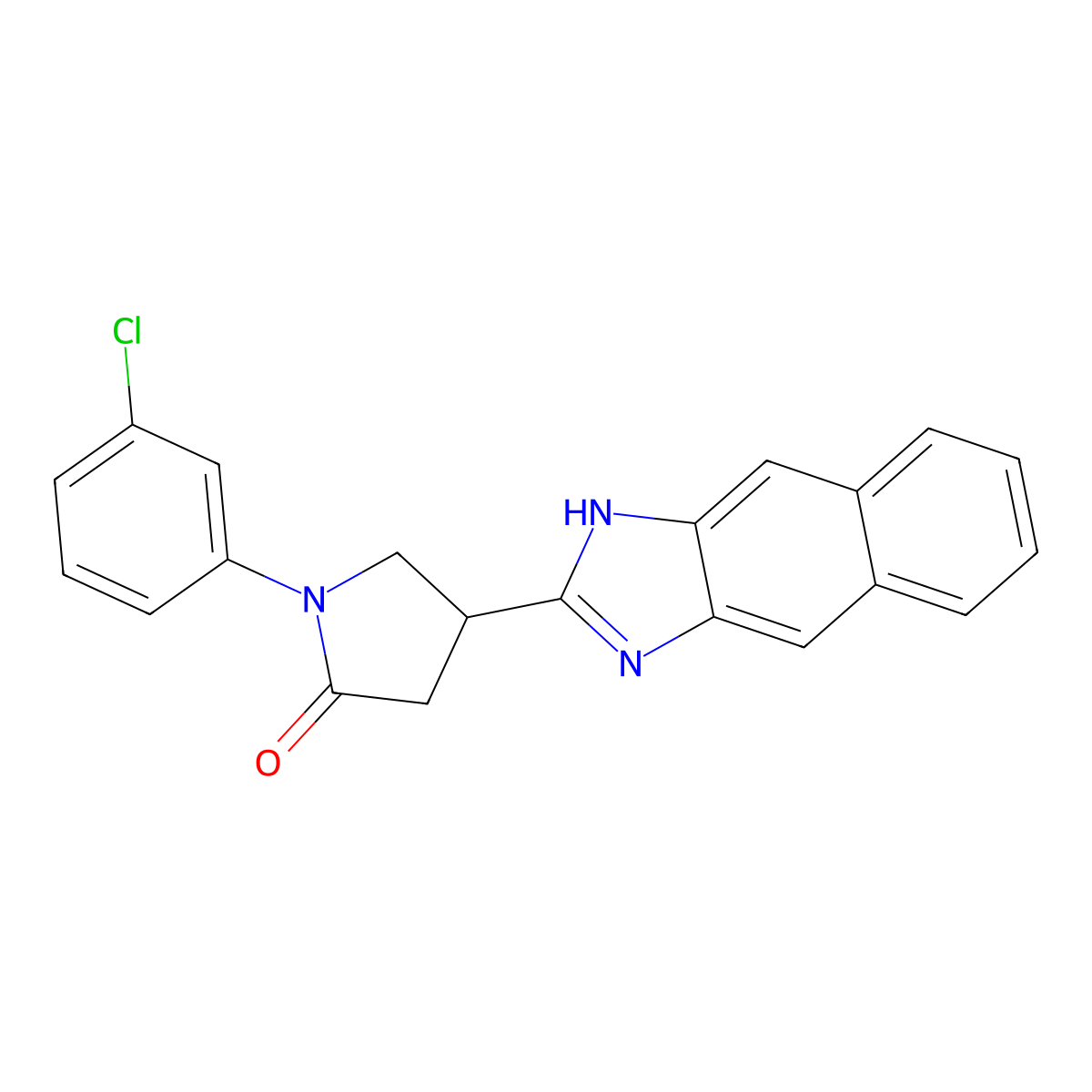 1-(3-Chlorophenyl)-4-(1H-naphth[2,3-d]imidazol-2-yl)-2-pyrrolidinone molecular structure, CAS 667908-86-3